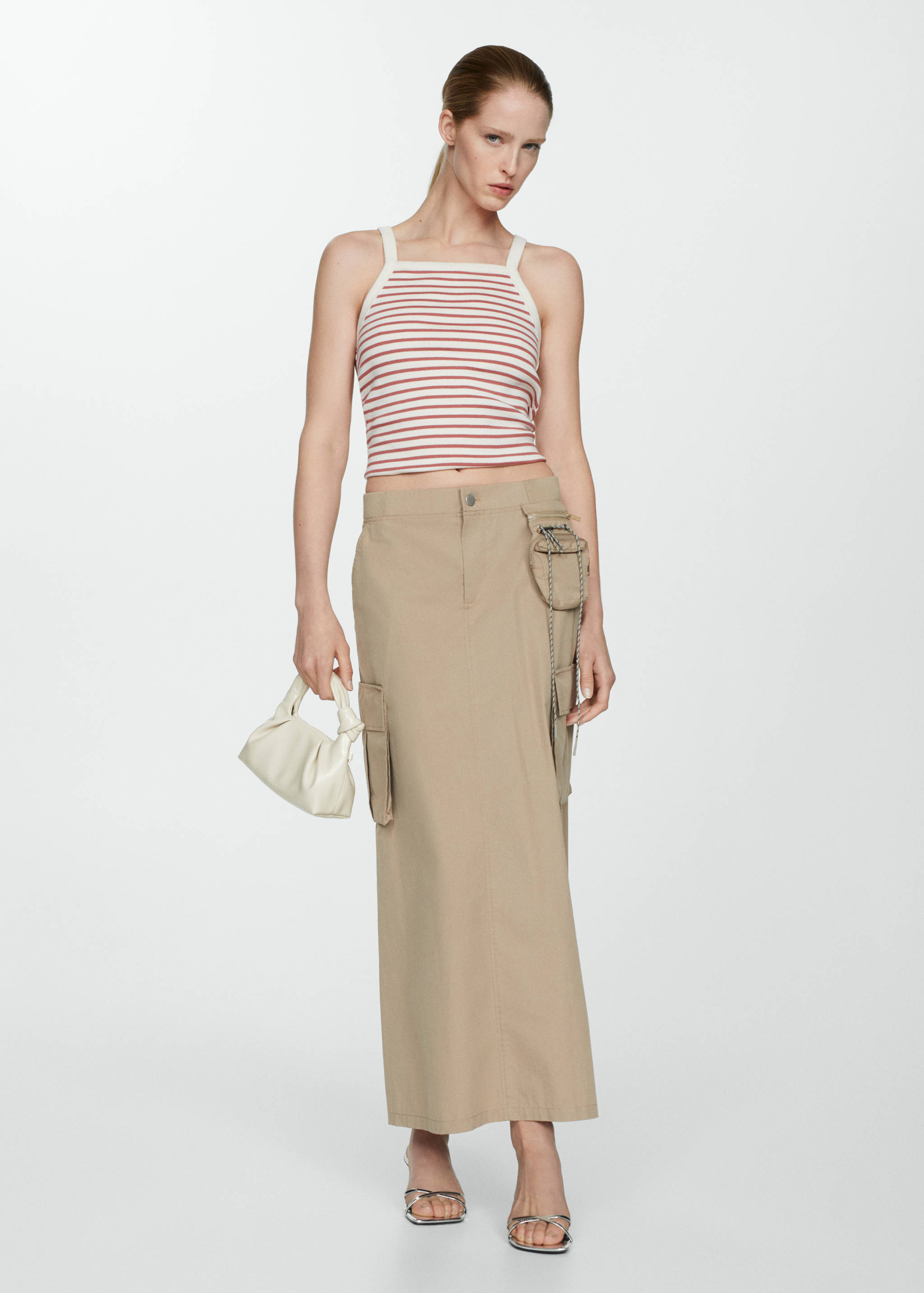 Gestreiftes Jersey-Top - Allgemeine Ansicht