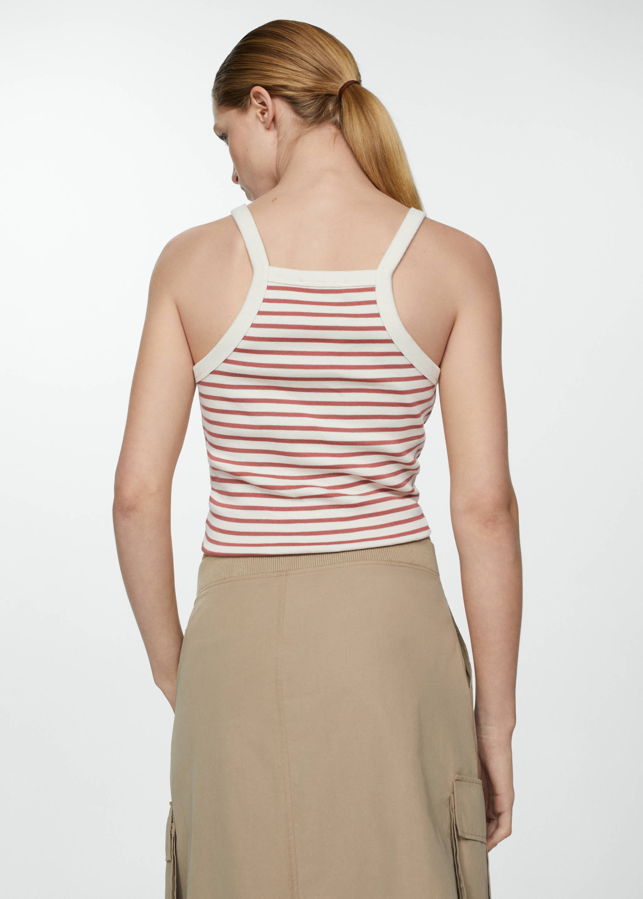 Gestreiftes Jersey-Top - Rückseite des Artikels