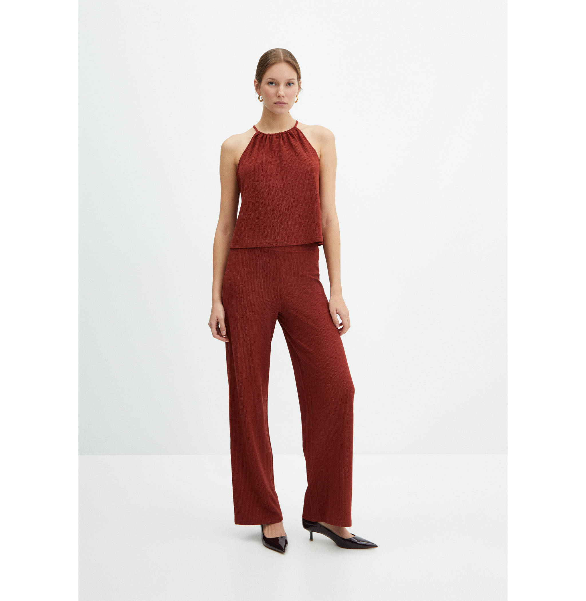 Texturierte Wideleg-Hose - Allgemeine Ansicht