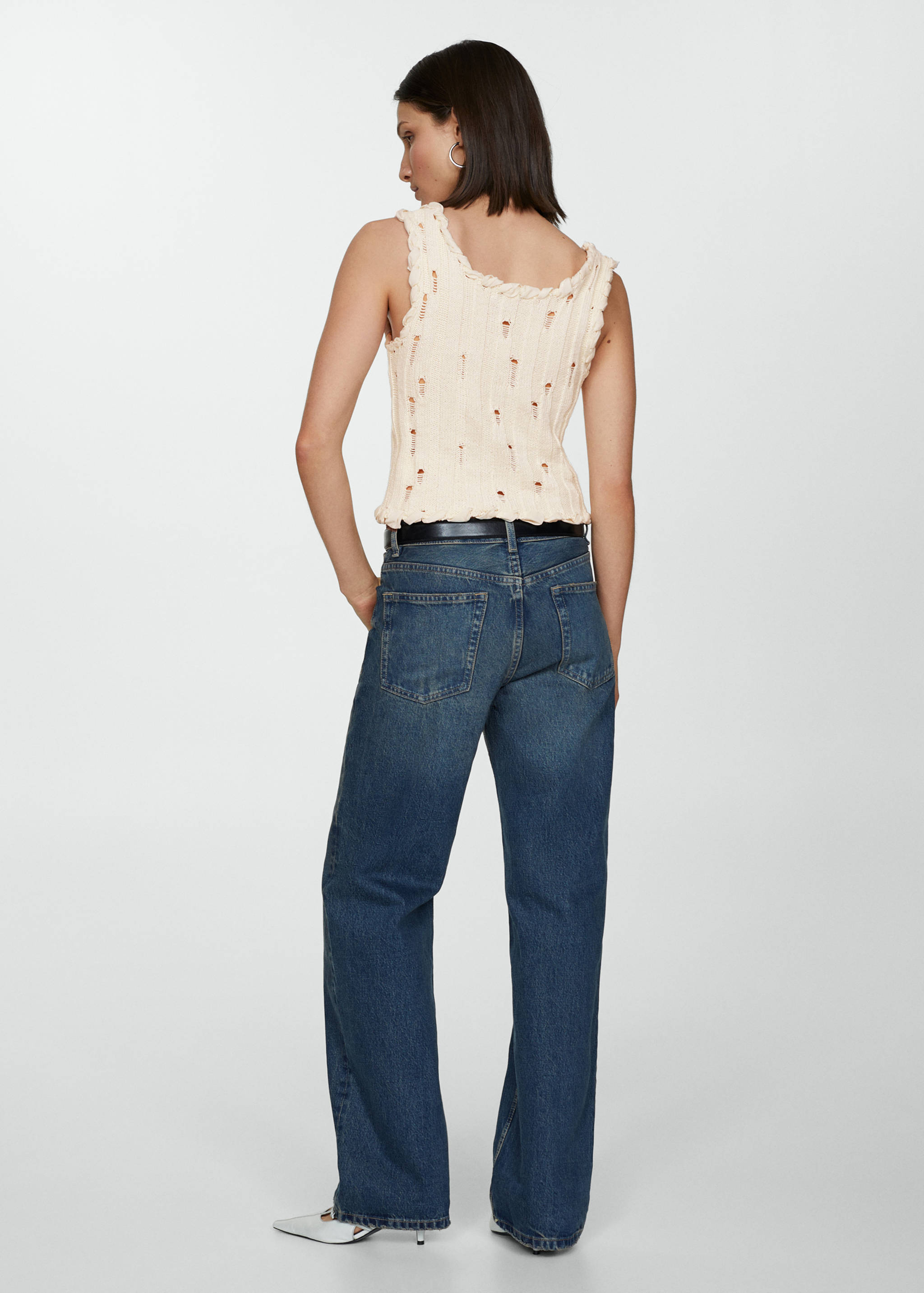 Strick-Top mit Zierrissen - Rückseite des Artikels