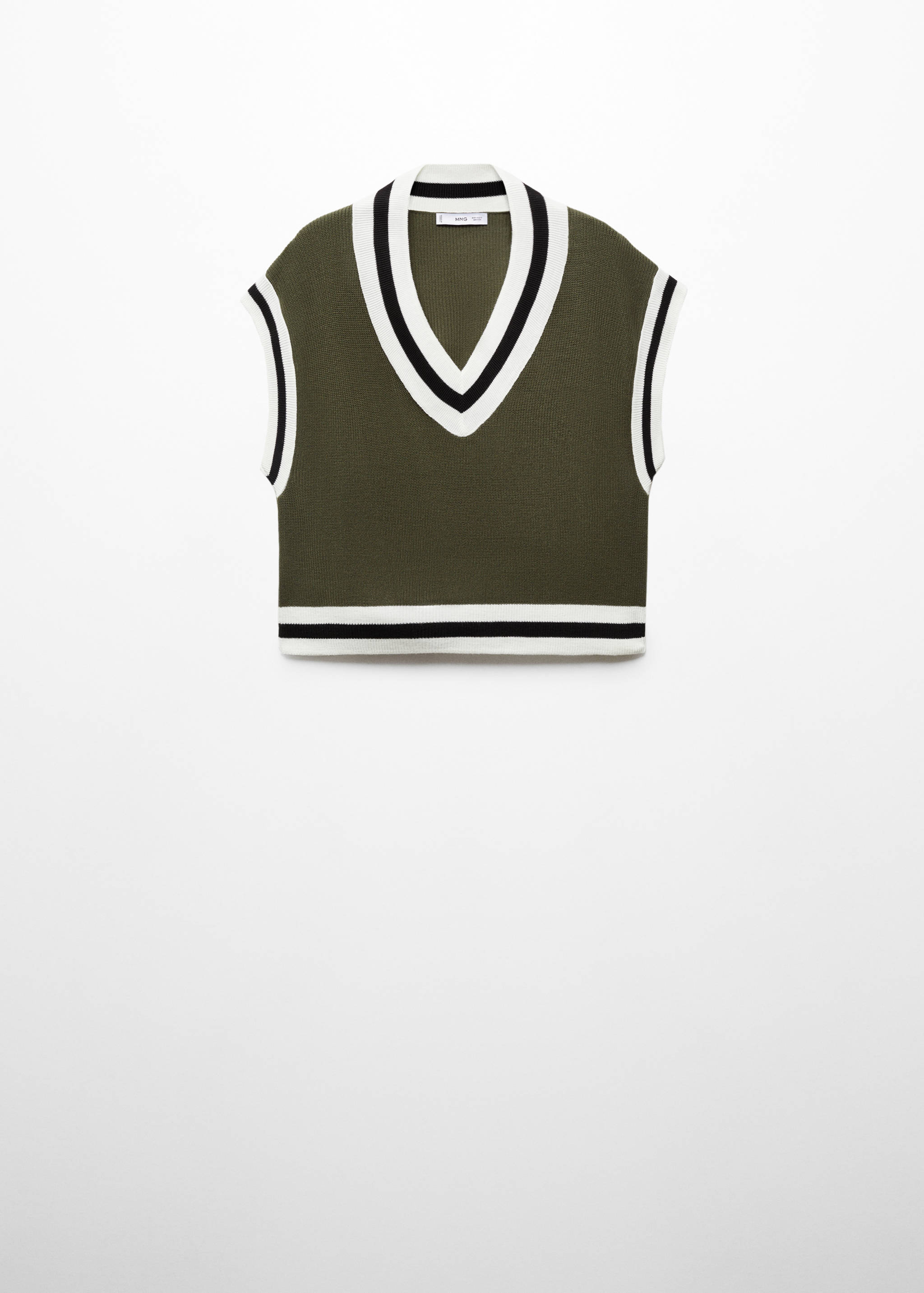 Chaleco cuello pico contraste - Artículo sin modelo