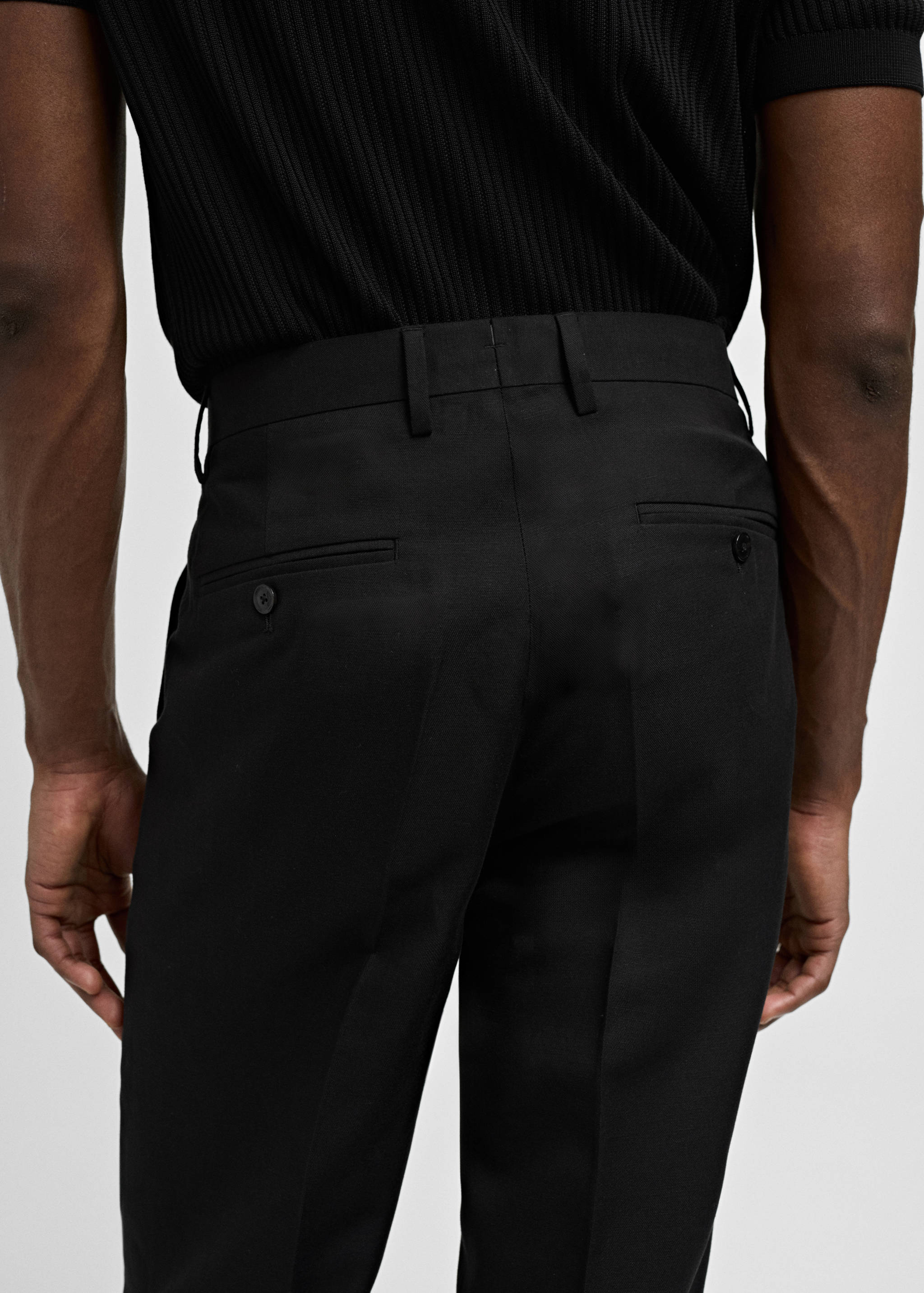 Linen lyocell suit trousers - Details of the article 4