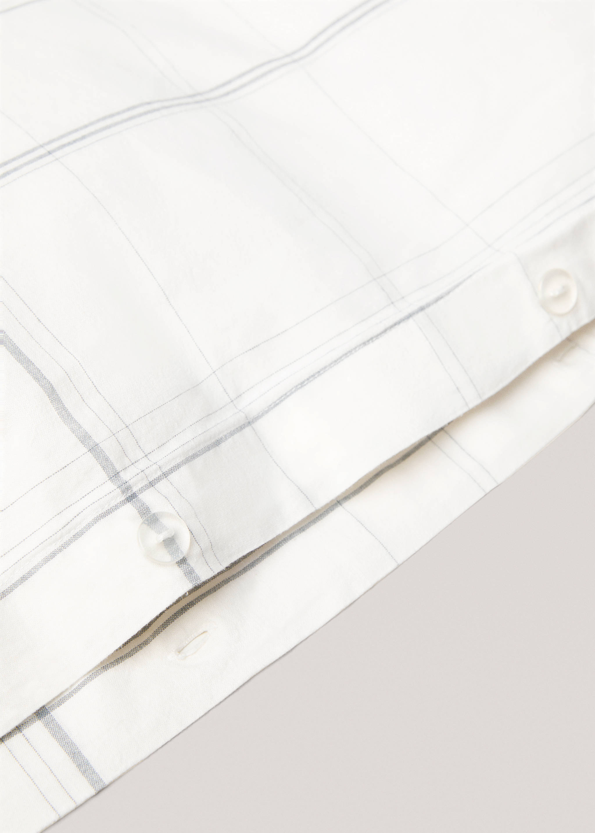 Striped cotton linen duvet cover for king bed - Details of the article 1