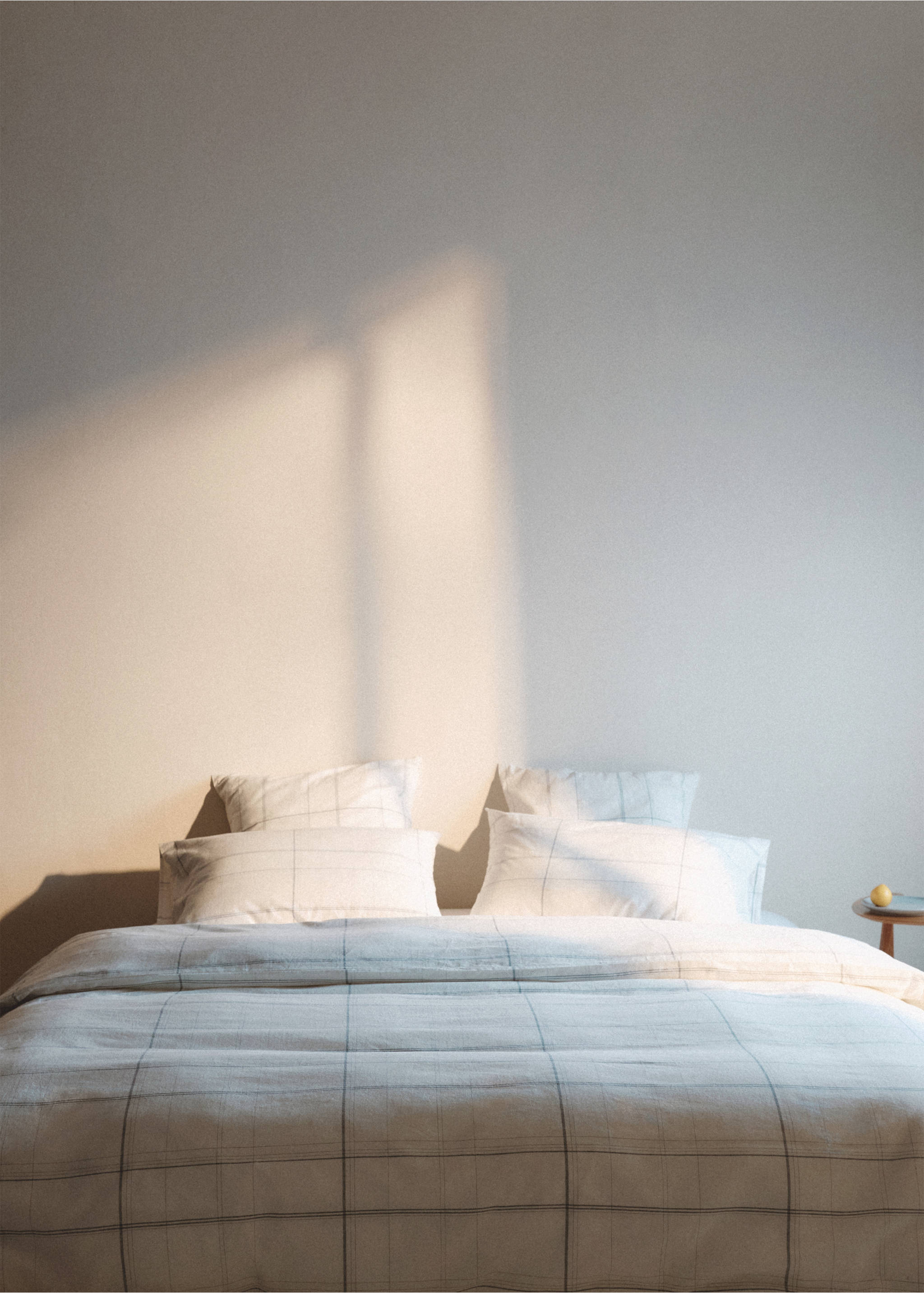 Striped cotton linen duvet cover for king bed - Details of the article 6, White. Ref: 67087694-00.