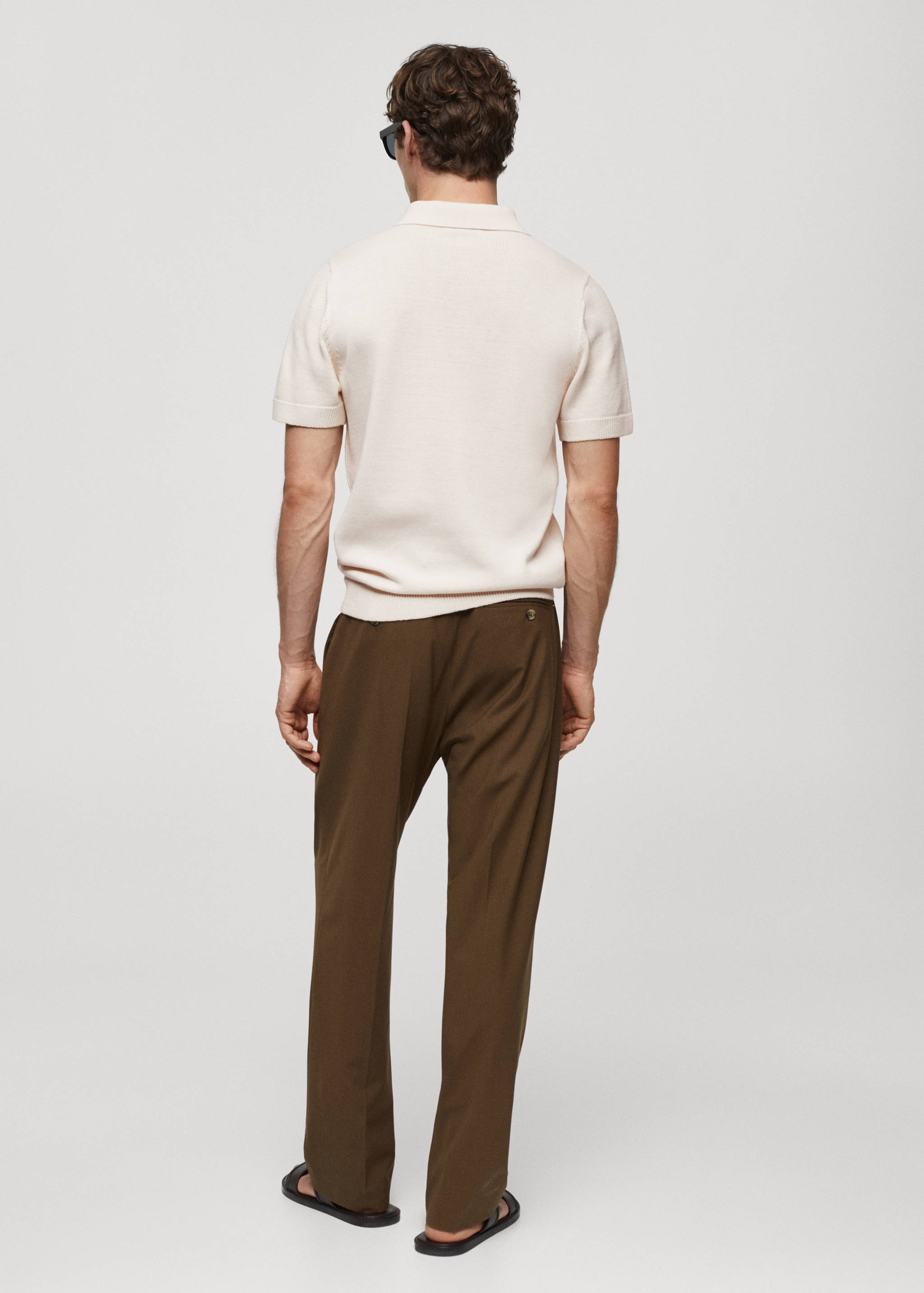 Cotton-knit polo shirt with zip - Reverse of the article