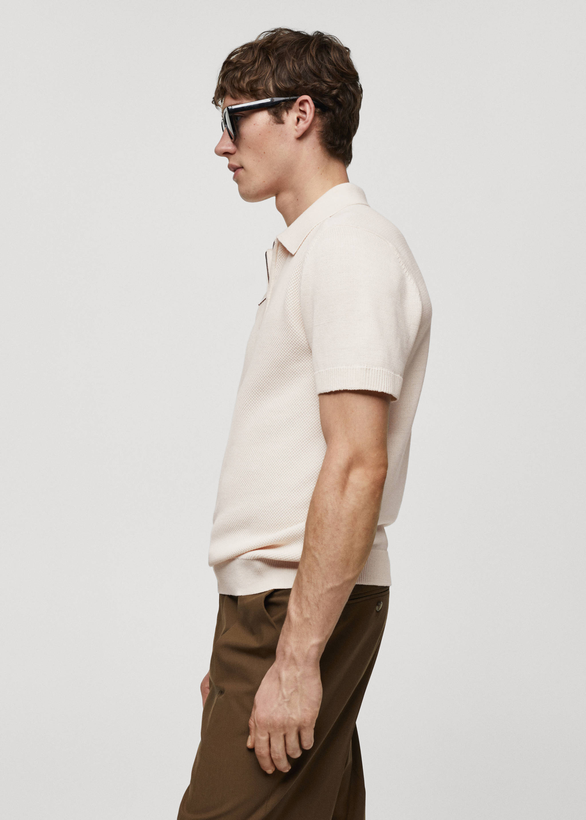 Cotton-knit polo shirt with zip - Details of the article 2