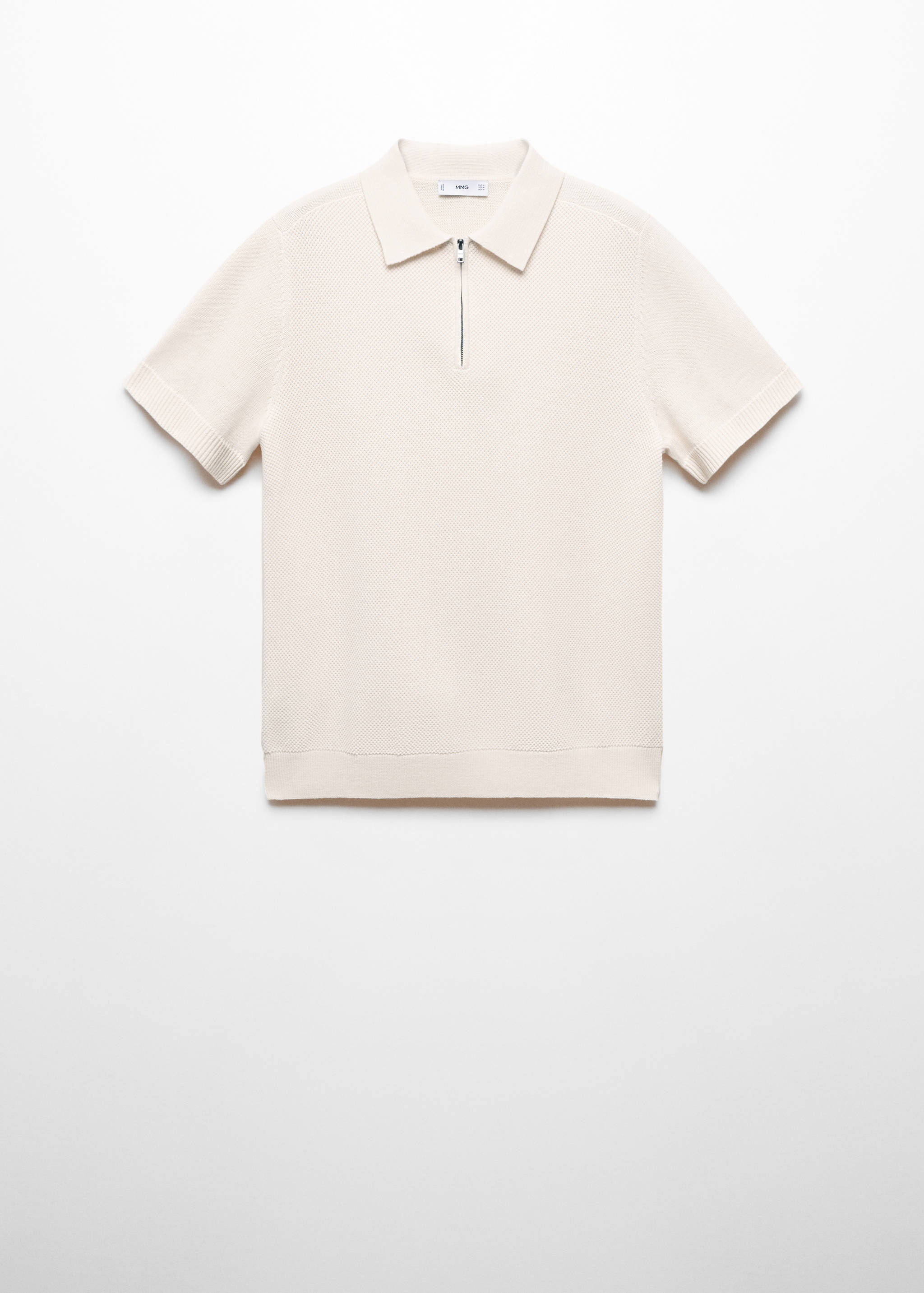 Cotton-knit polo shirt with zip - Article without model