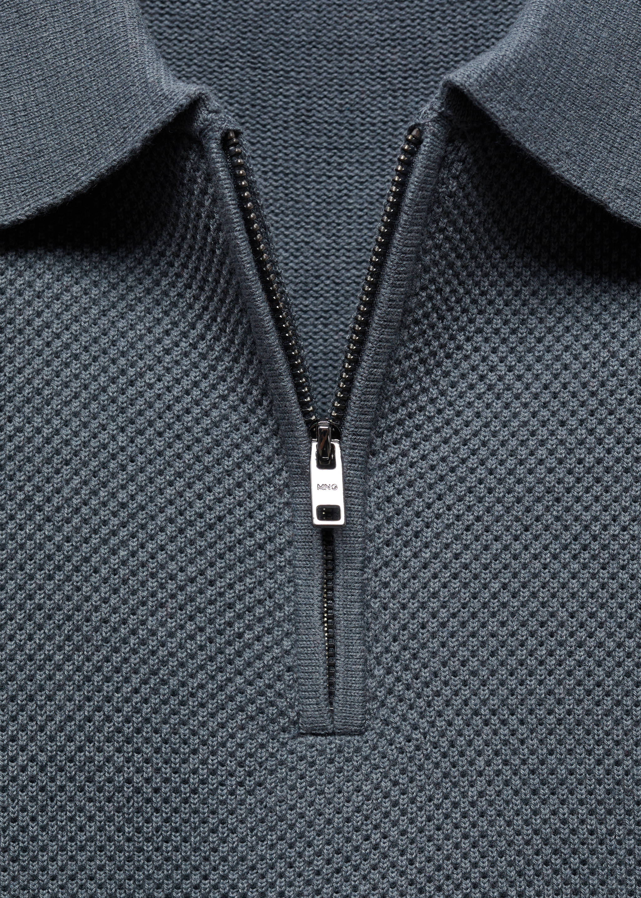 Cotton-knit polo shirt with zip - Details of the article 8
