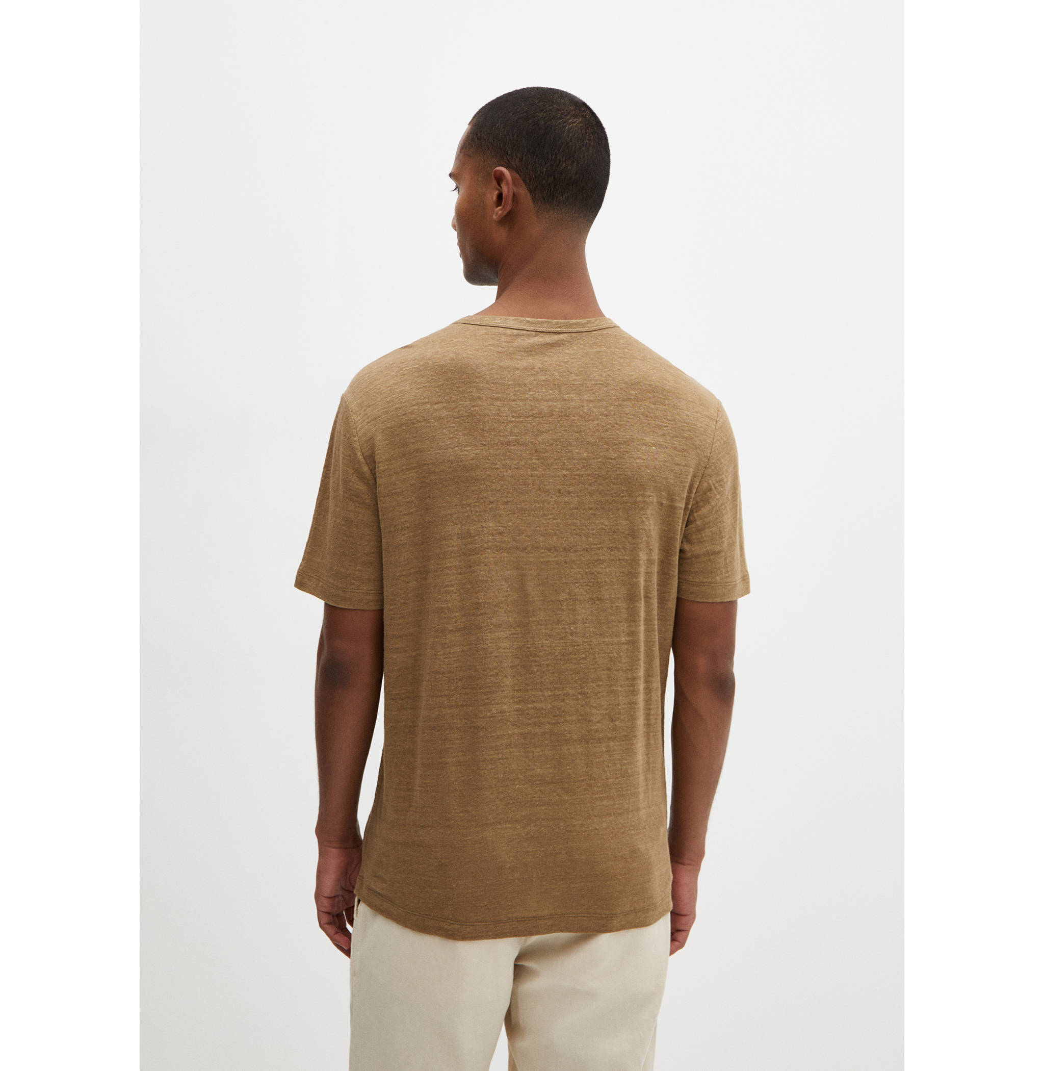 Slim fit-skjorta 100% linne - Artikelns baksida