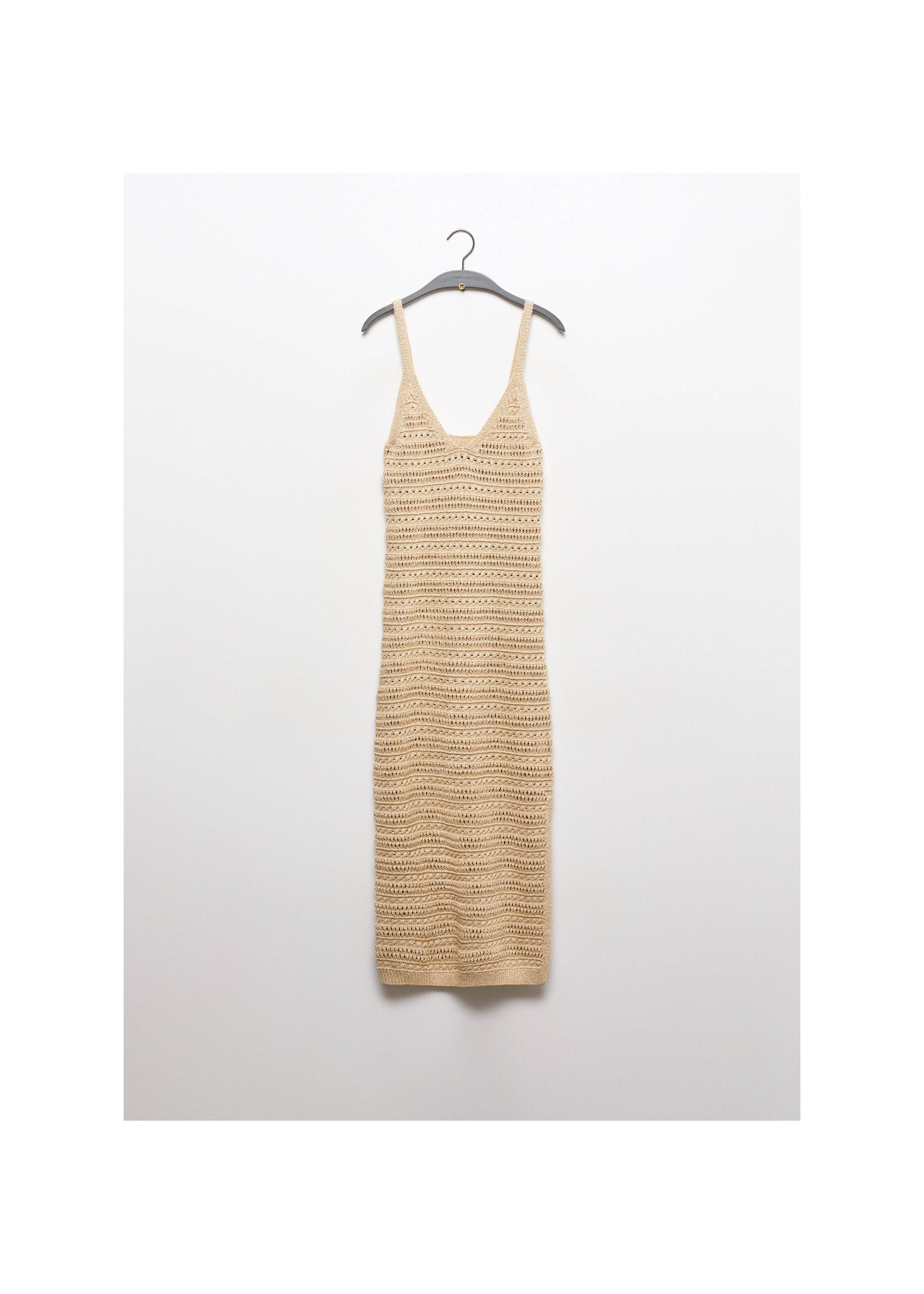 Vestido punto calado - Article without model, Gold. Ref: 67087707-00.