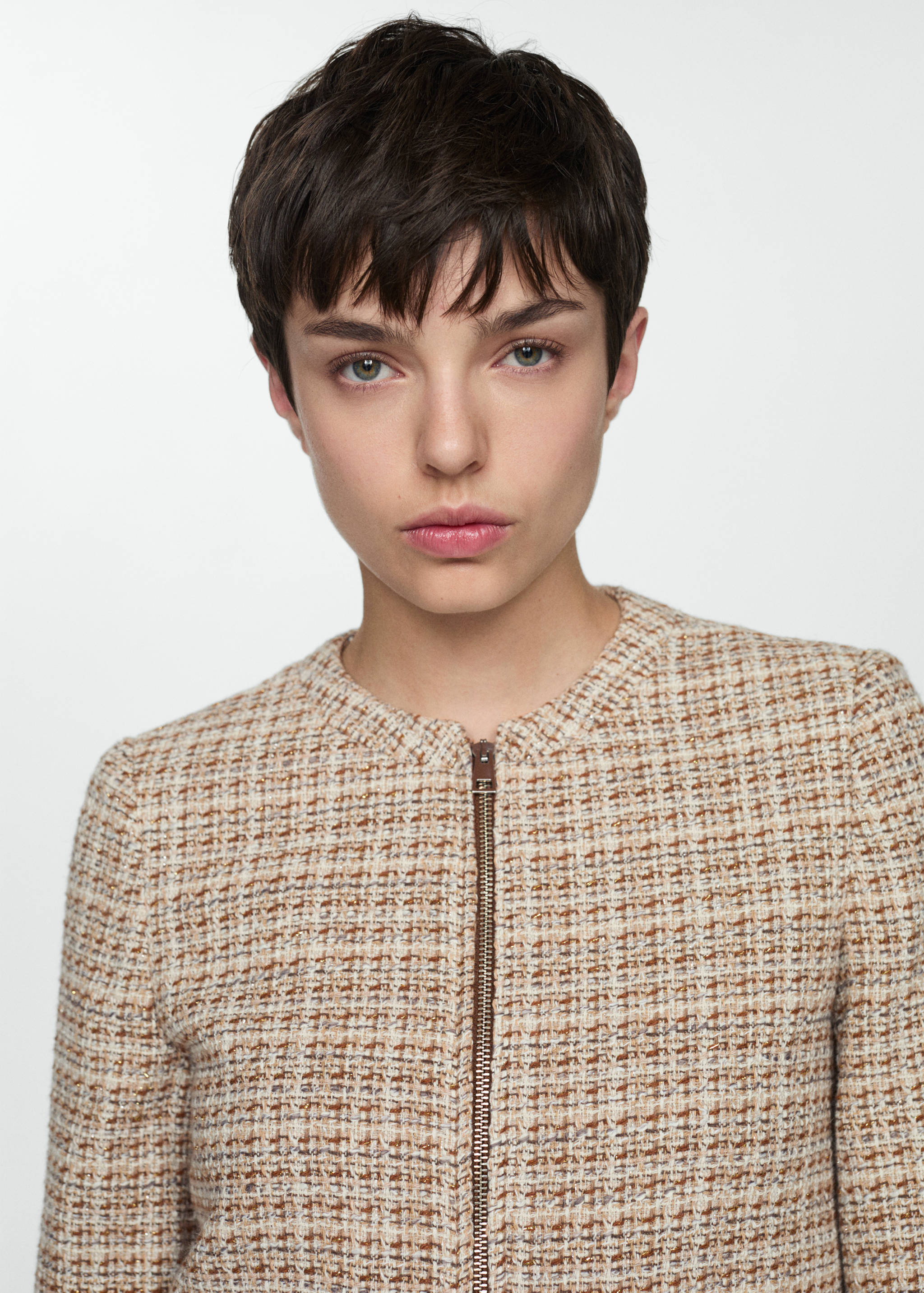 Tweed jacket with zip - Details of the article 1