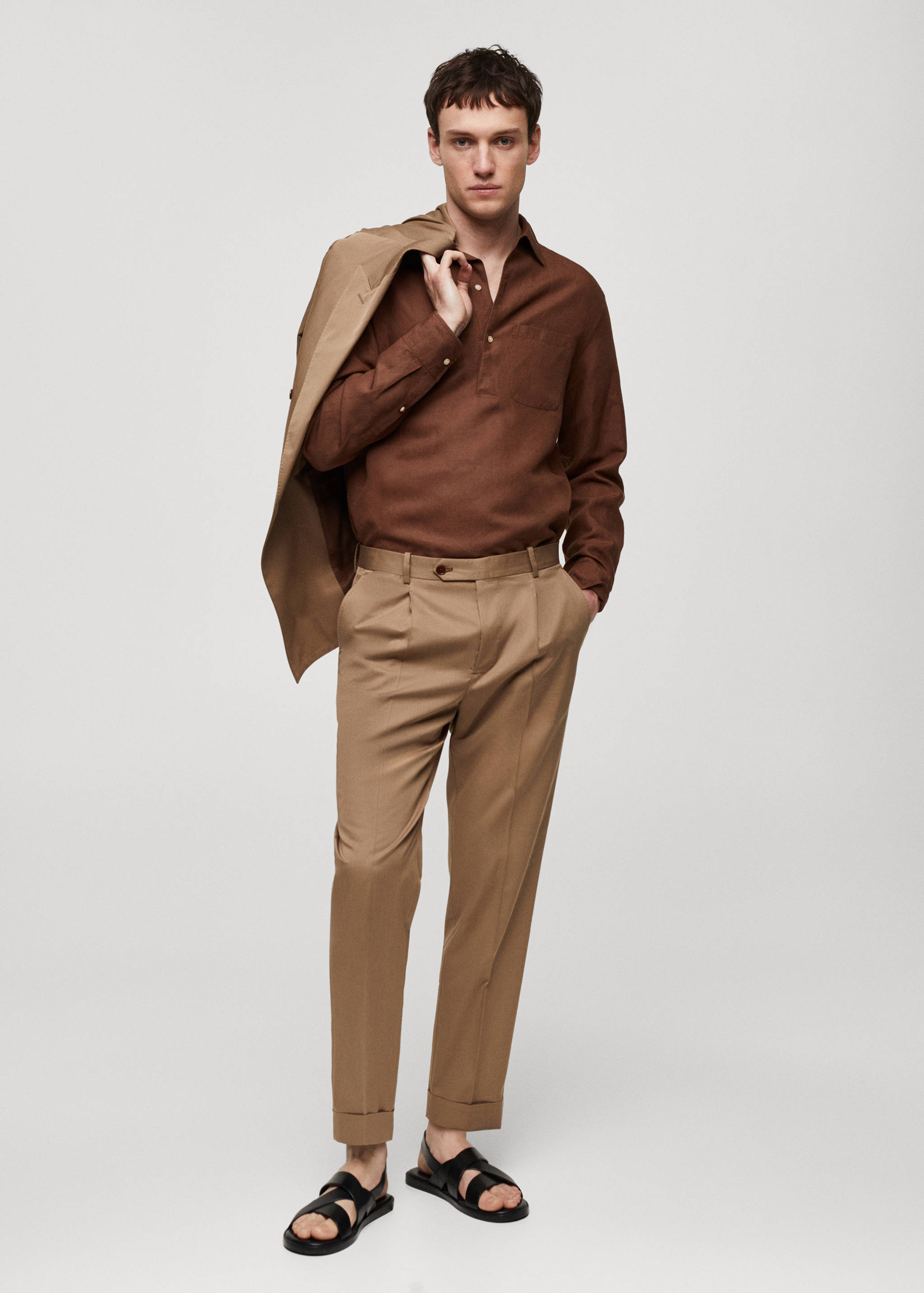 Slim-fit Tencel linen shirt - General plane