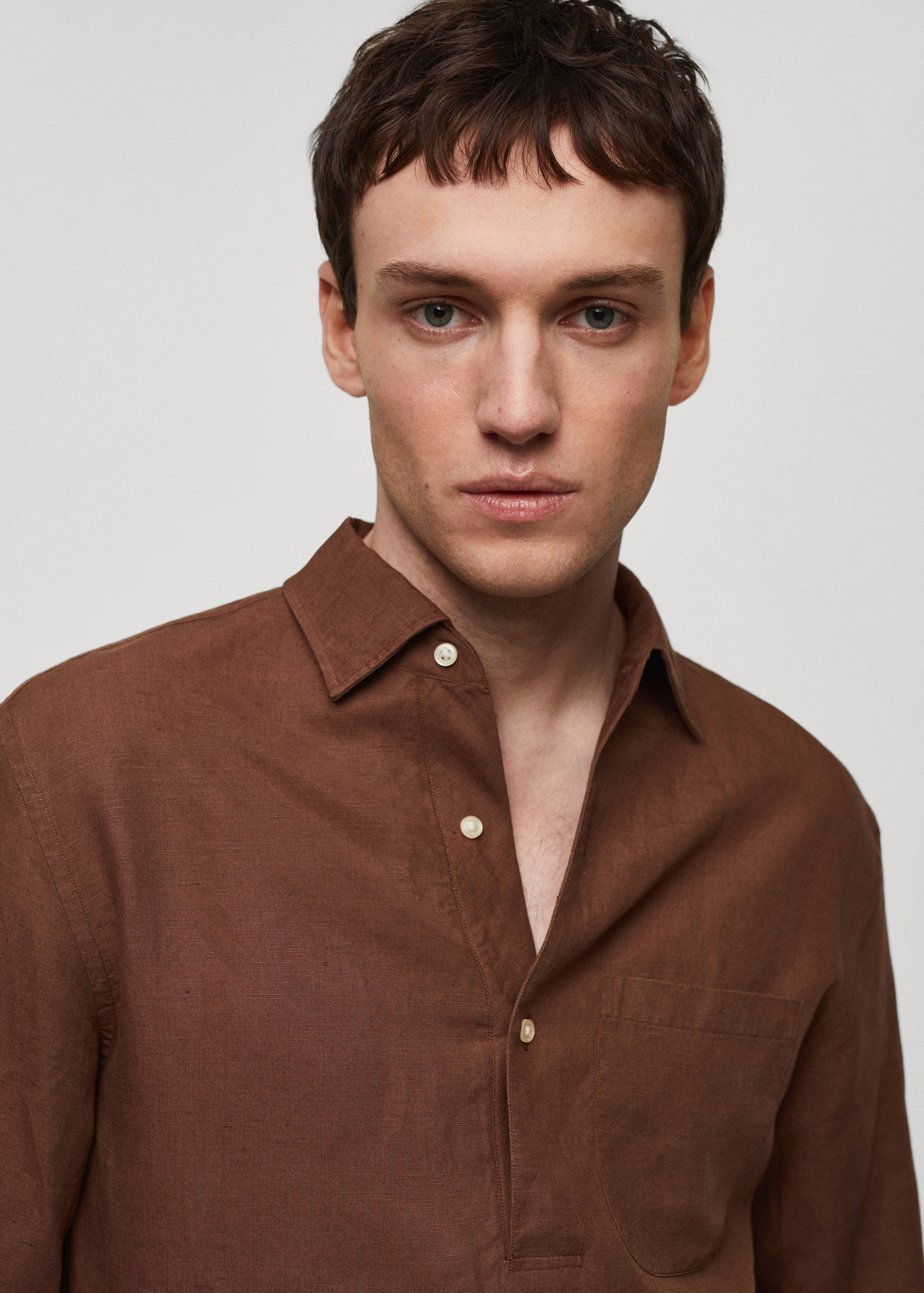 Slim-fit Tencel linen shirt - Details of the article 1