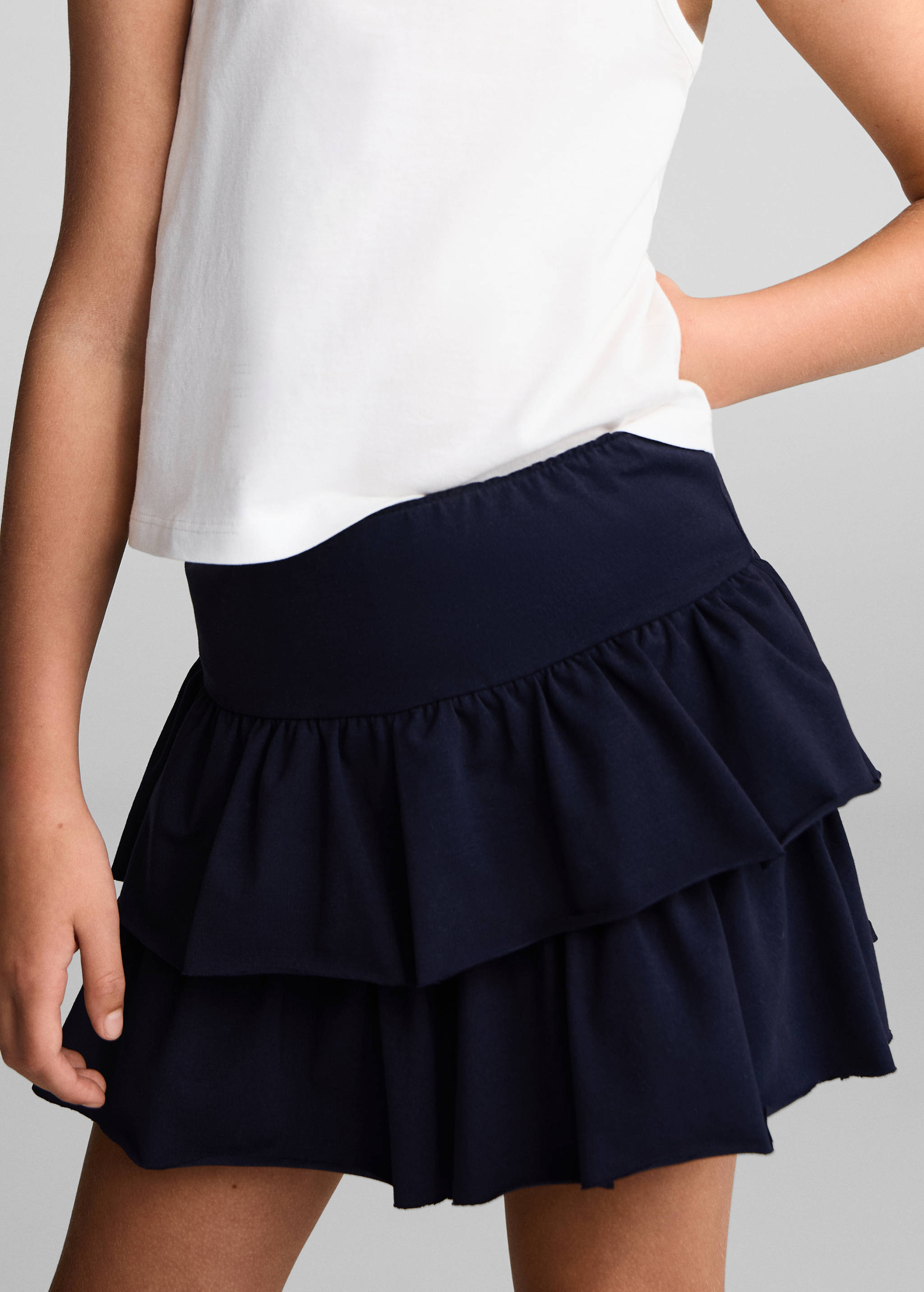 Jupe short volants - Plan moyen