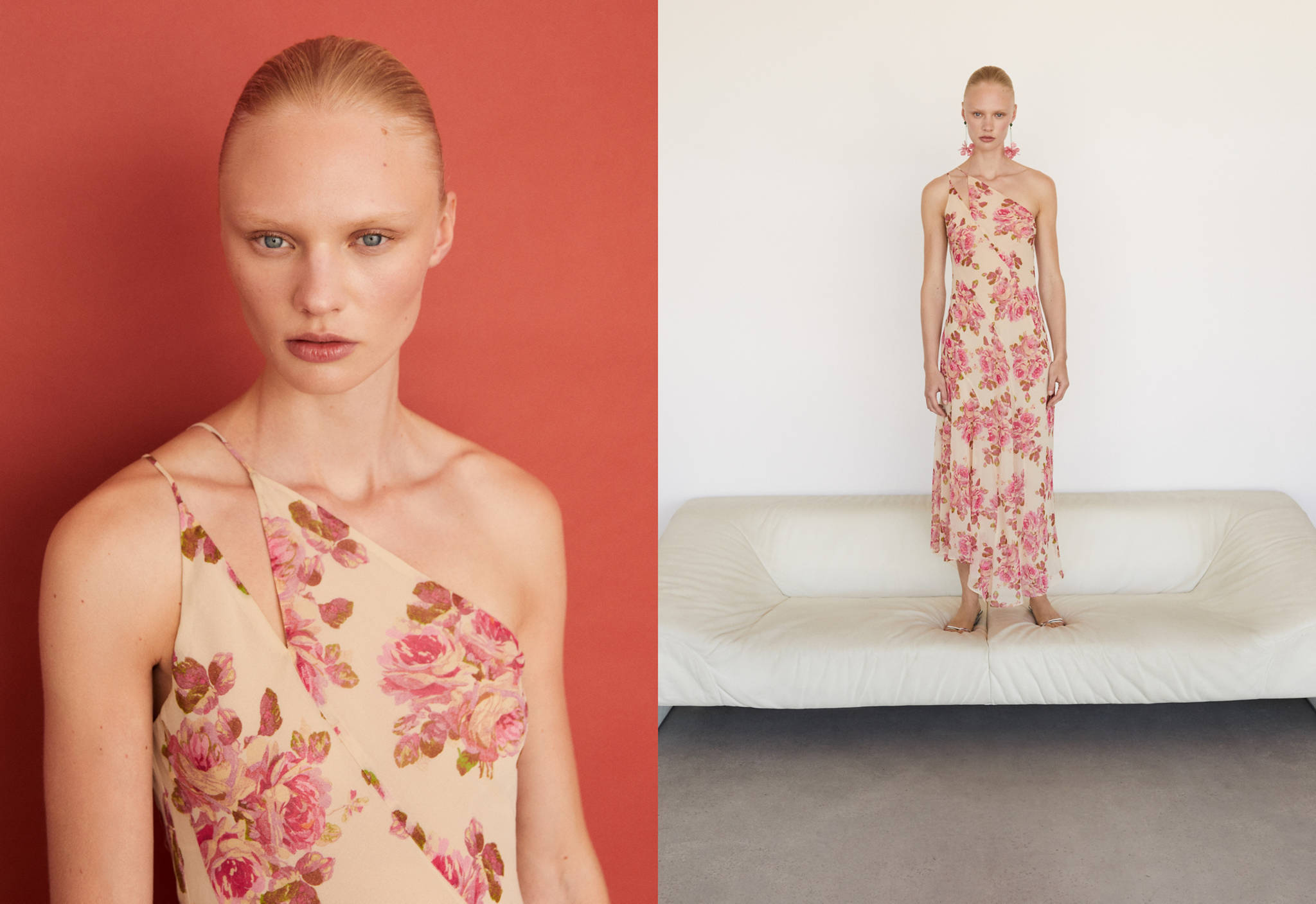 Asymmetrical floral dress - Panoramic plane