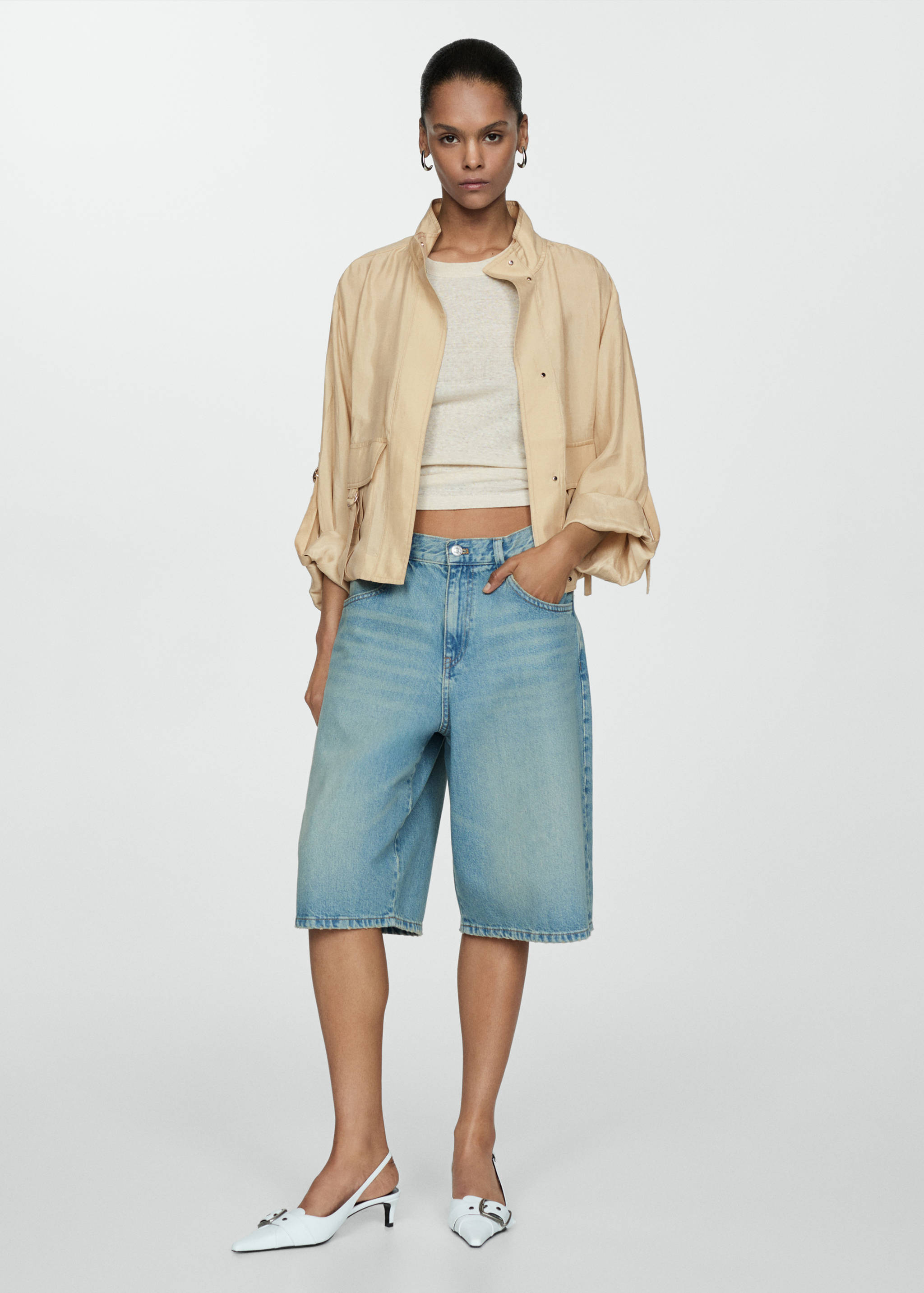 Lyocell jacket with pockets - General plane