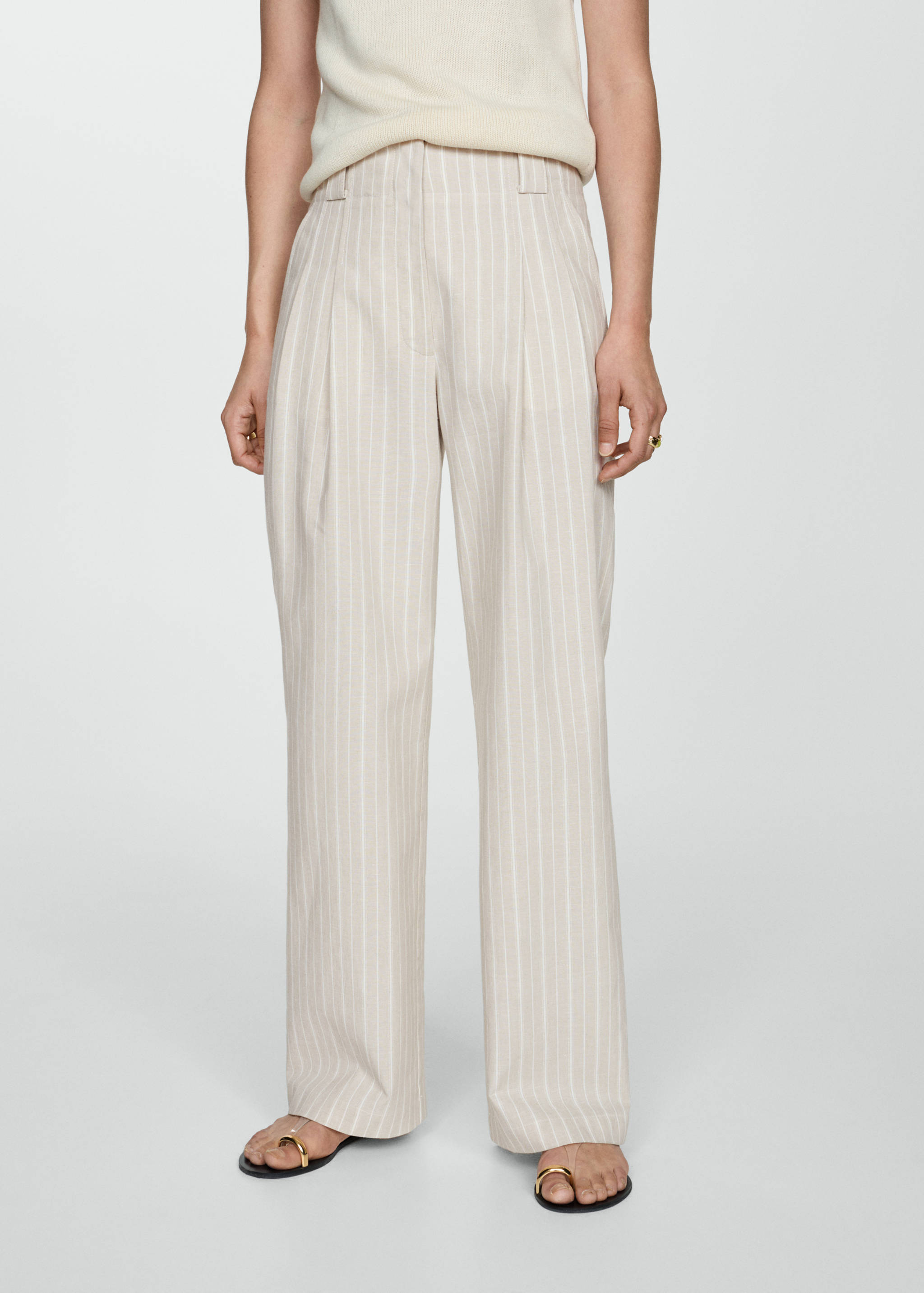 Straight striped trousers - Medium plane