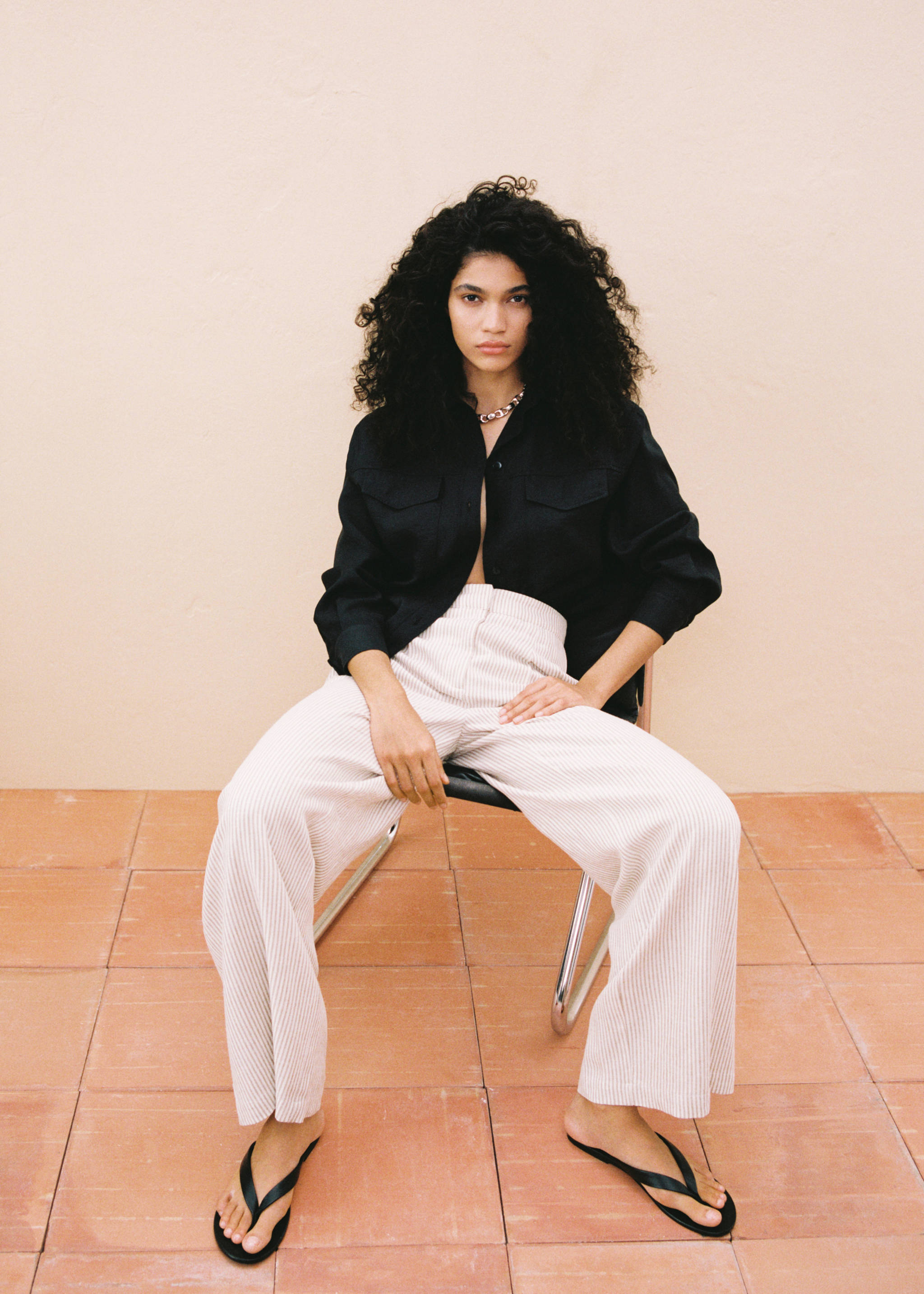 Gestreifte Anzughose aus Leinen - Detail des Artikels 6