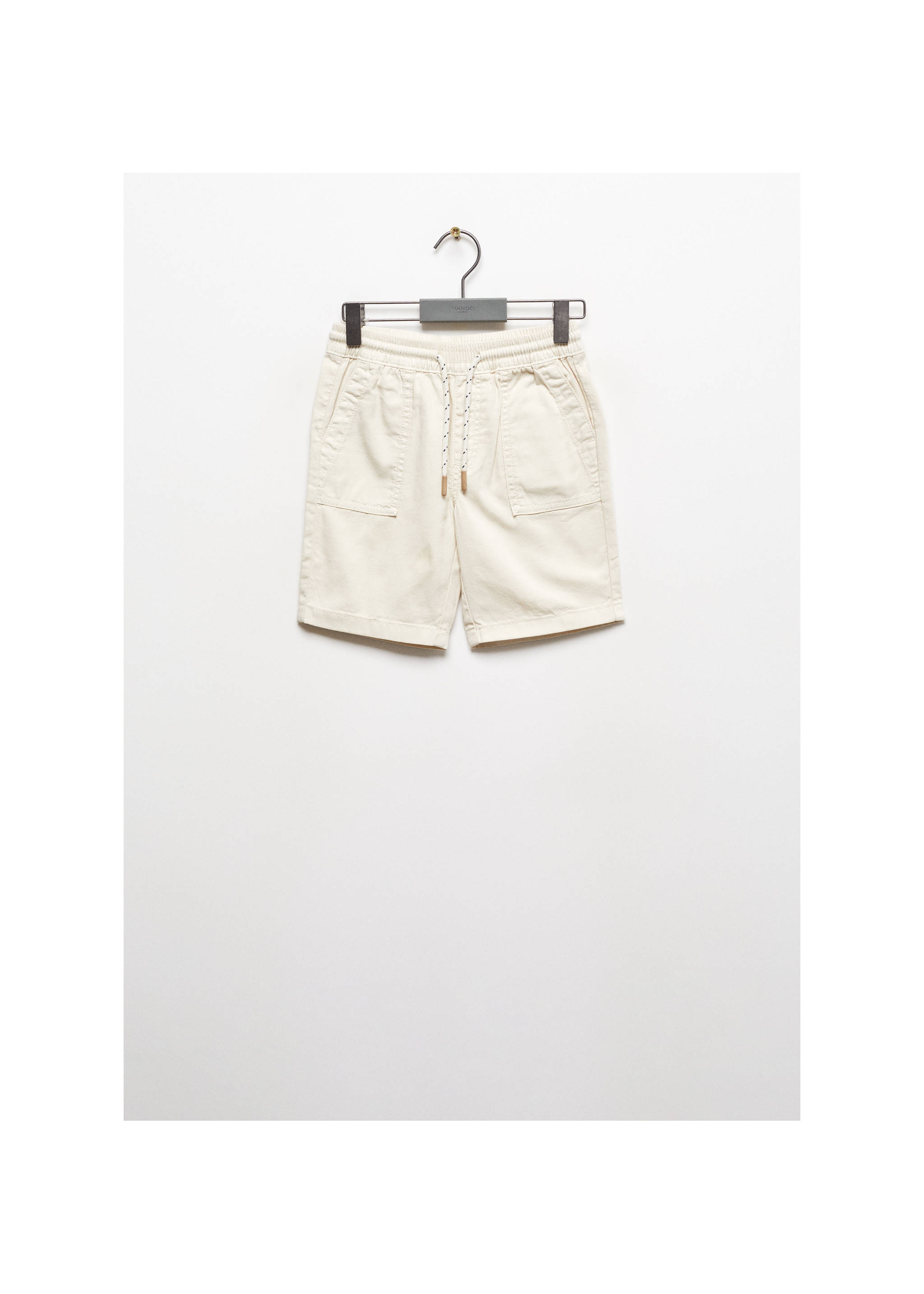 Elastic waist Bermuda shorts - Article without model, Sand. Ref: 67088651-00.
