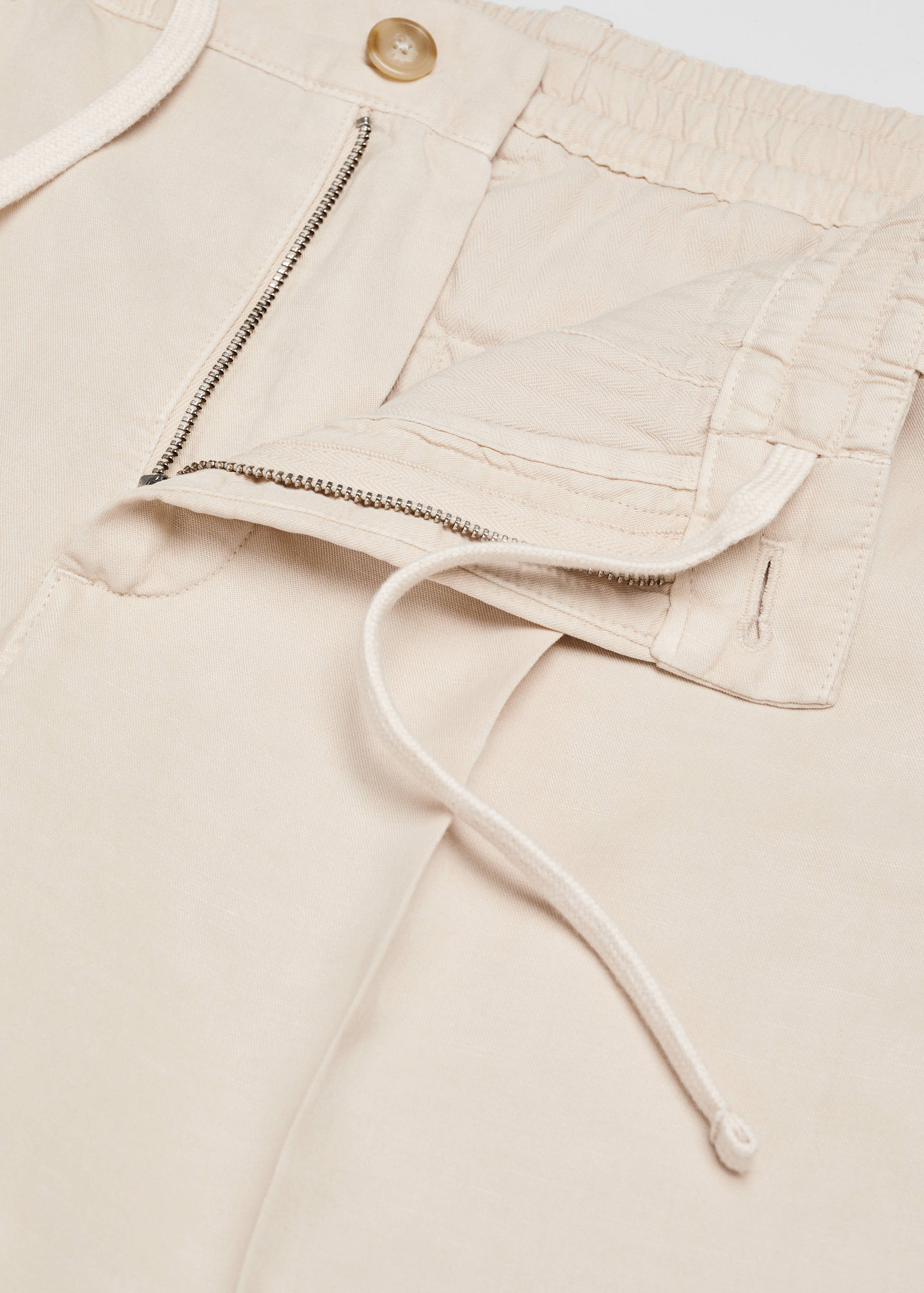 Linen-blend slim-fit pants with drawstring - Details of the article 8