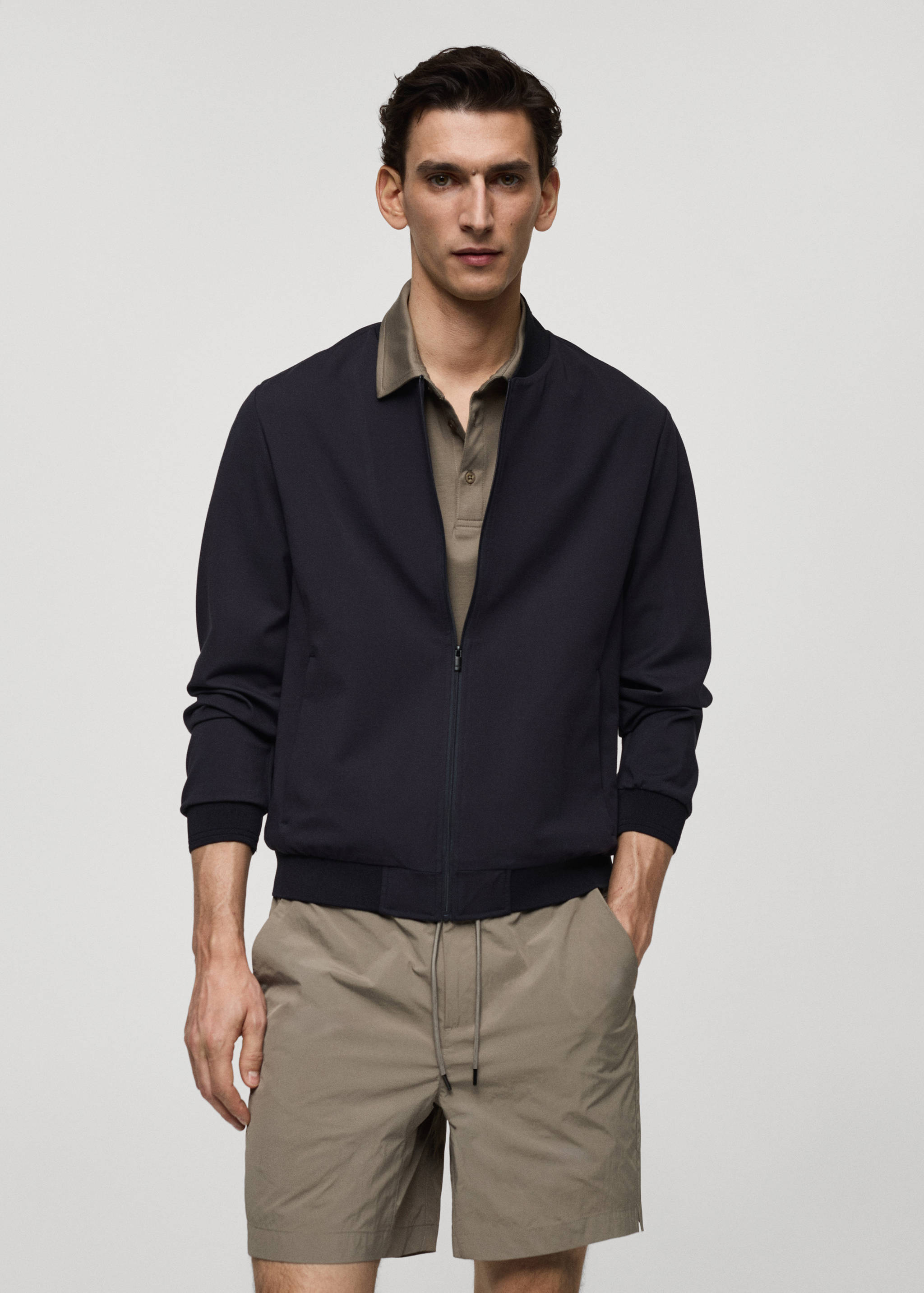 Water-repellent bomber jacket - Medium plane