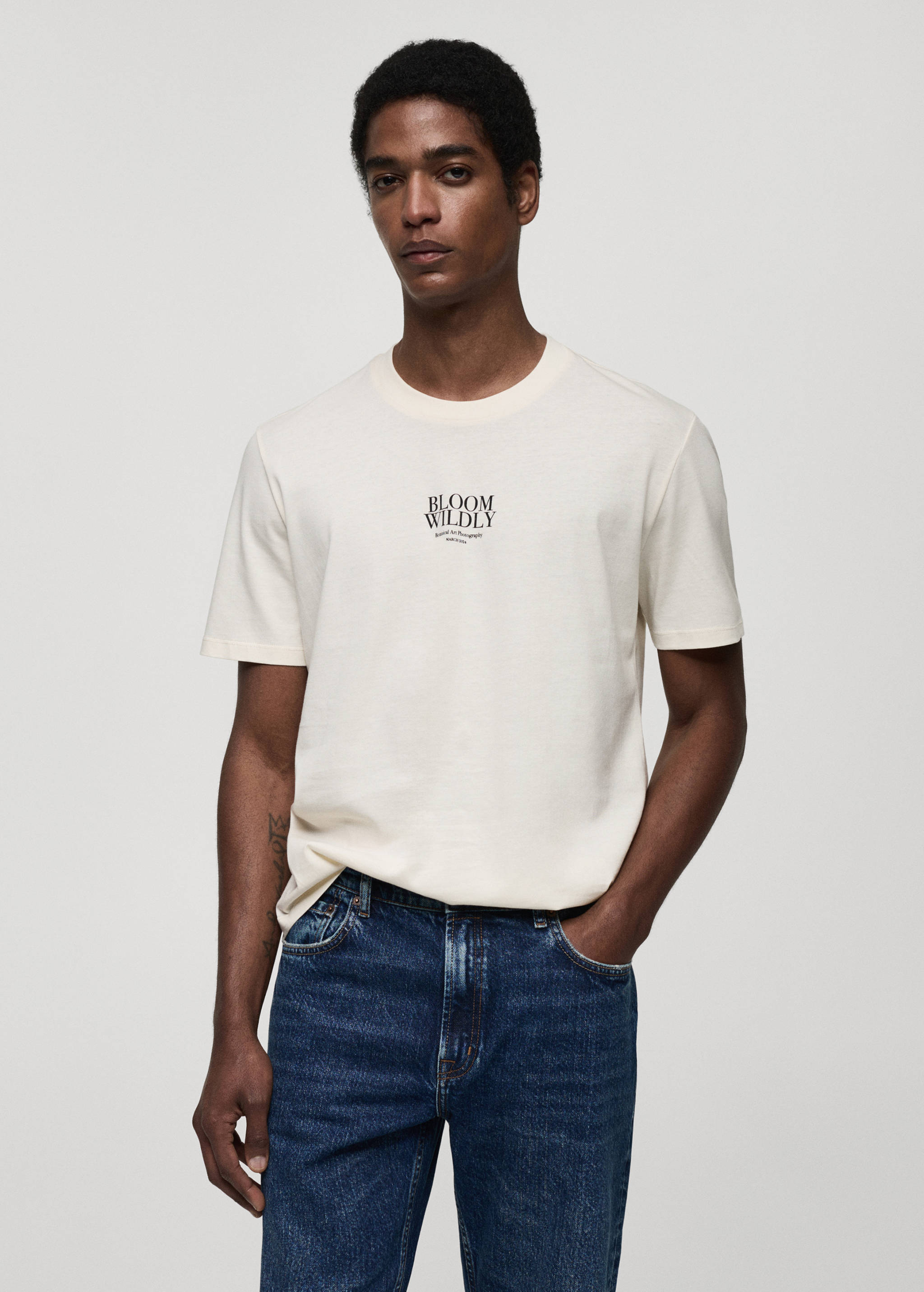 Printed slim-fit t-shirt - Medium plane