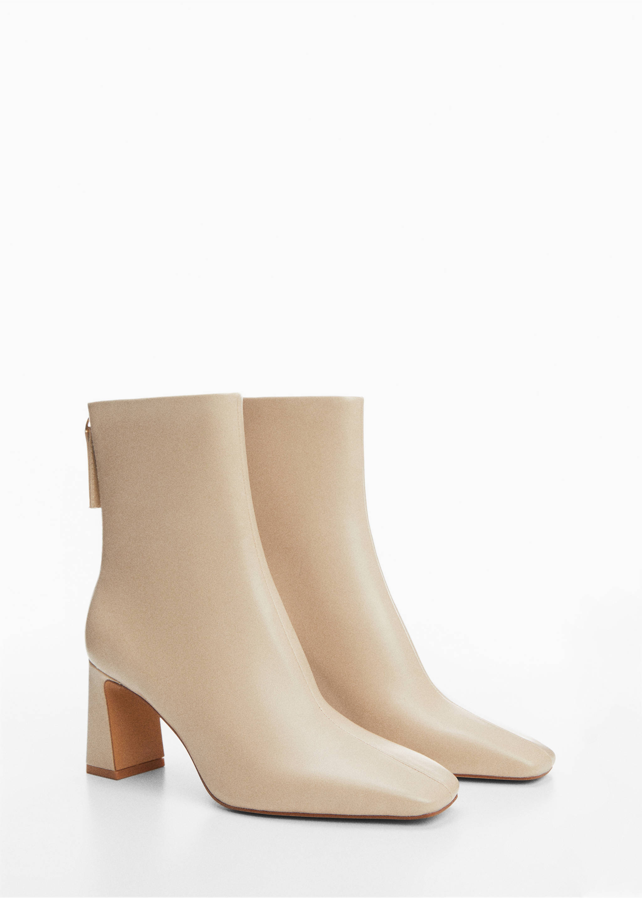 Stiefelette mit Reißverschluss - Mittlere Ansicht, Beige. Ref: 67090258-00.