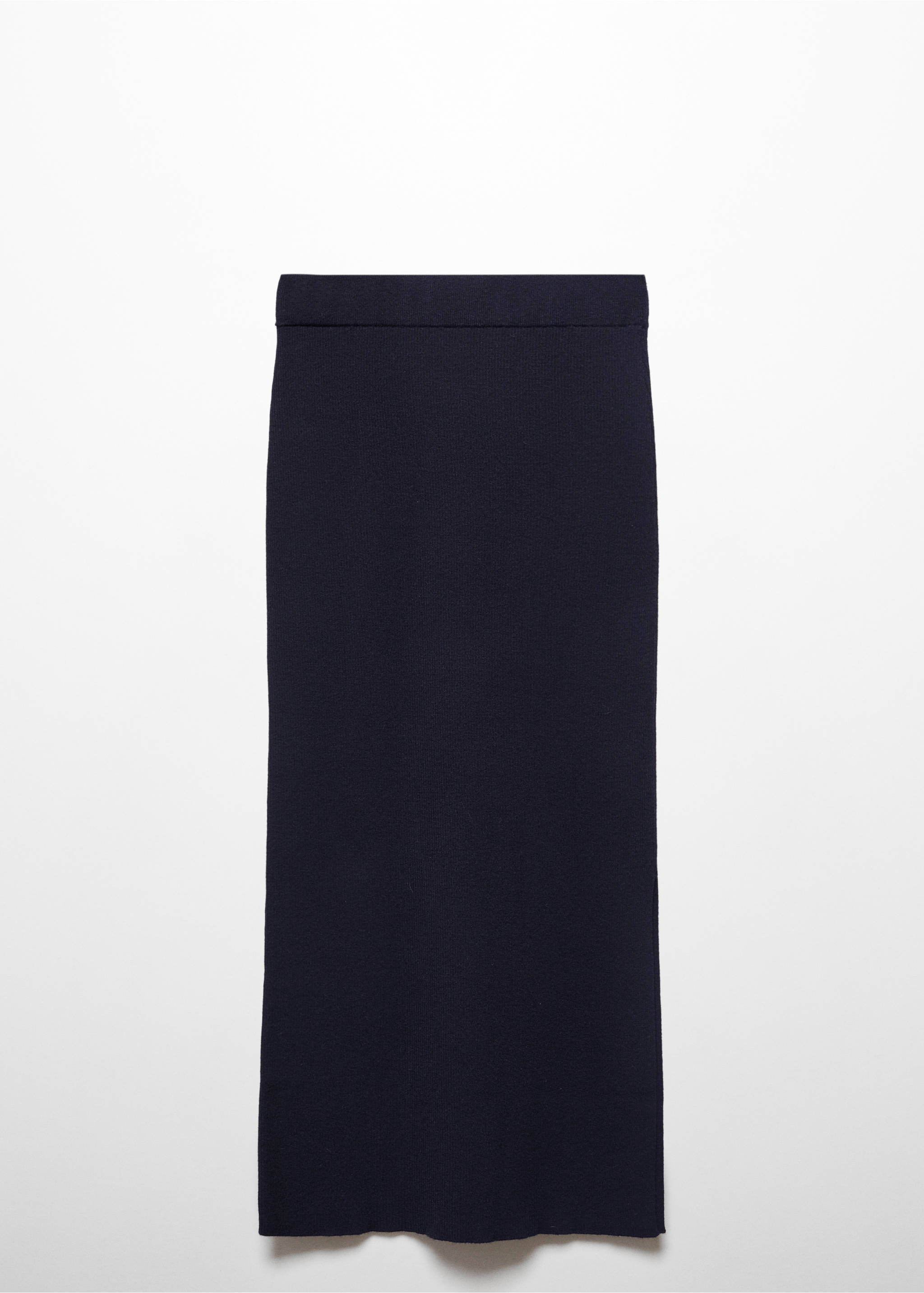 Slit knitted skirt - Article without model, Dark Navy. Ref: 67090424-00.
