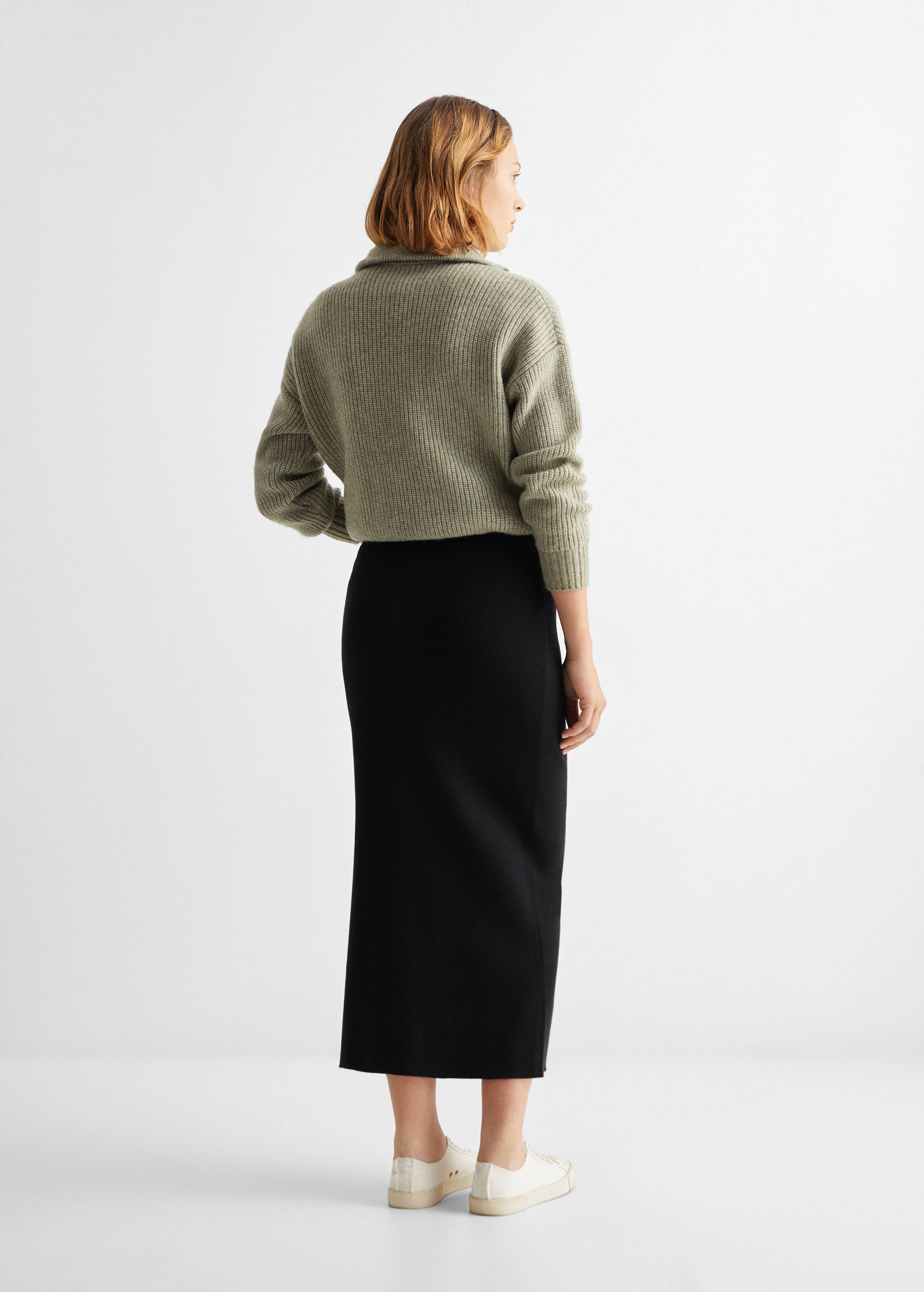 Slit knitted skirt - Reverse of the article