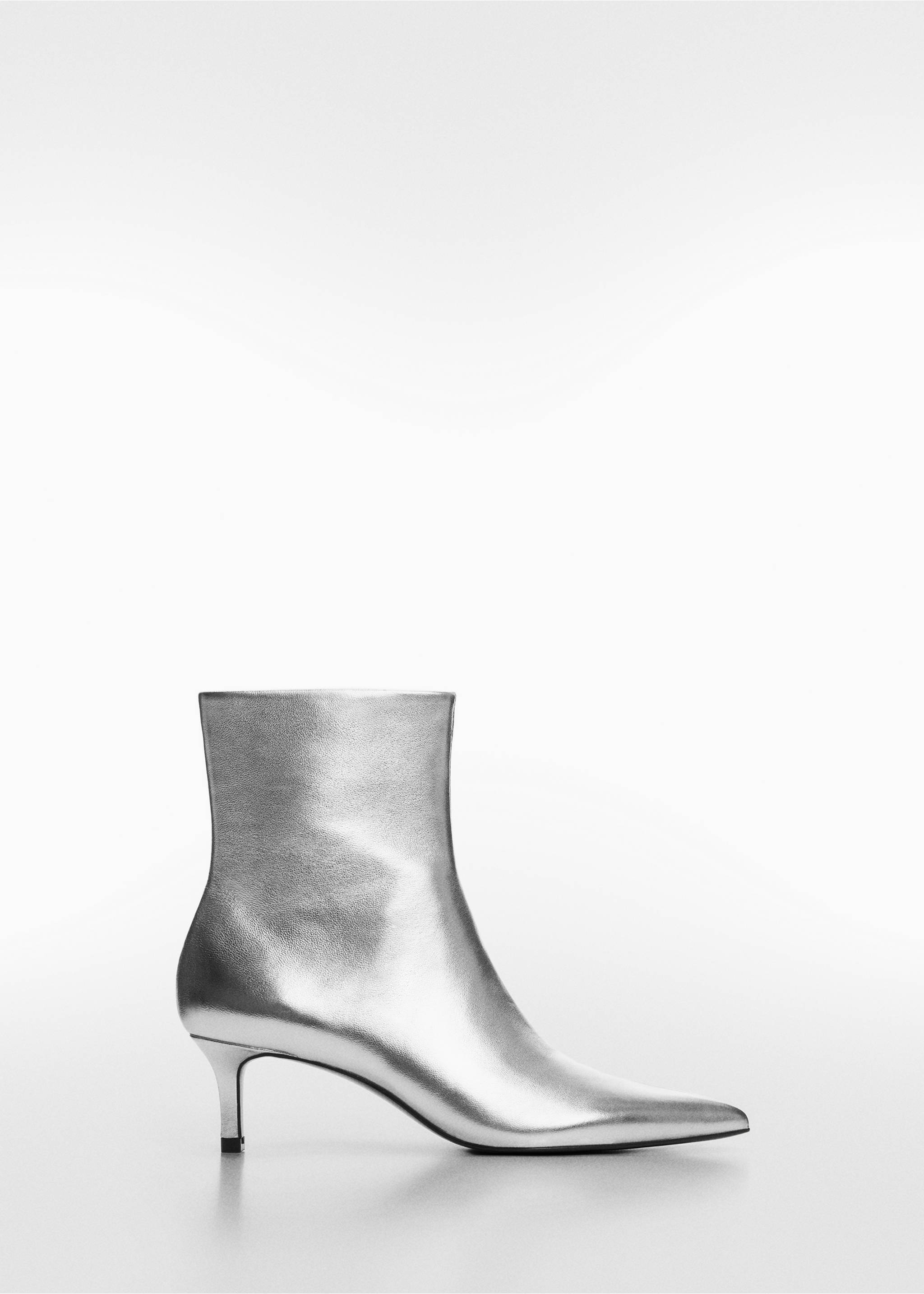 Leather boots with kitten heels - Article without model, Silver. Ref: 67090431-00.