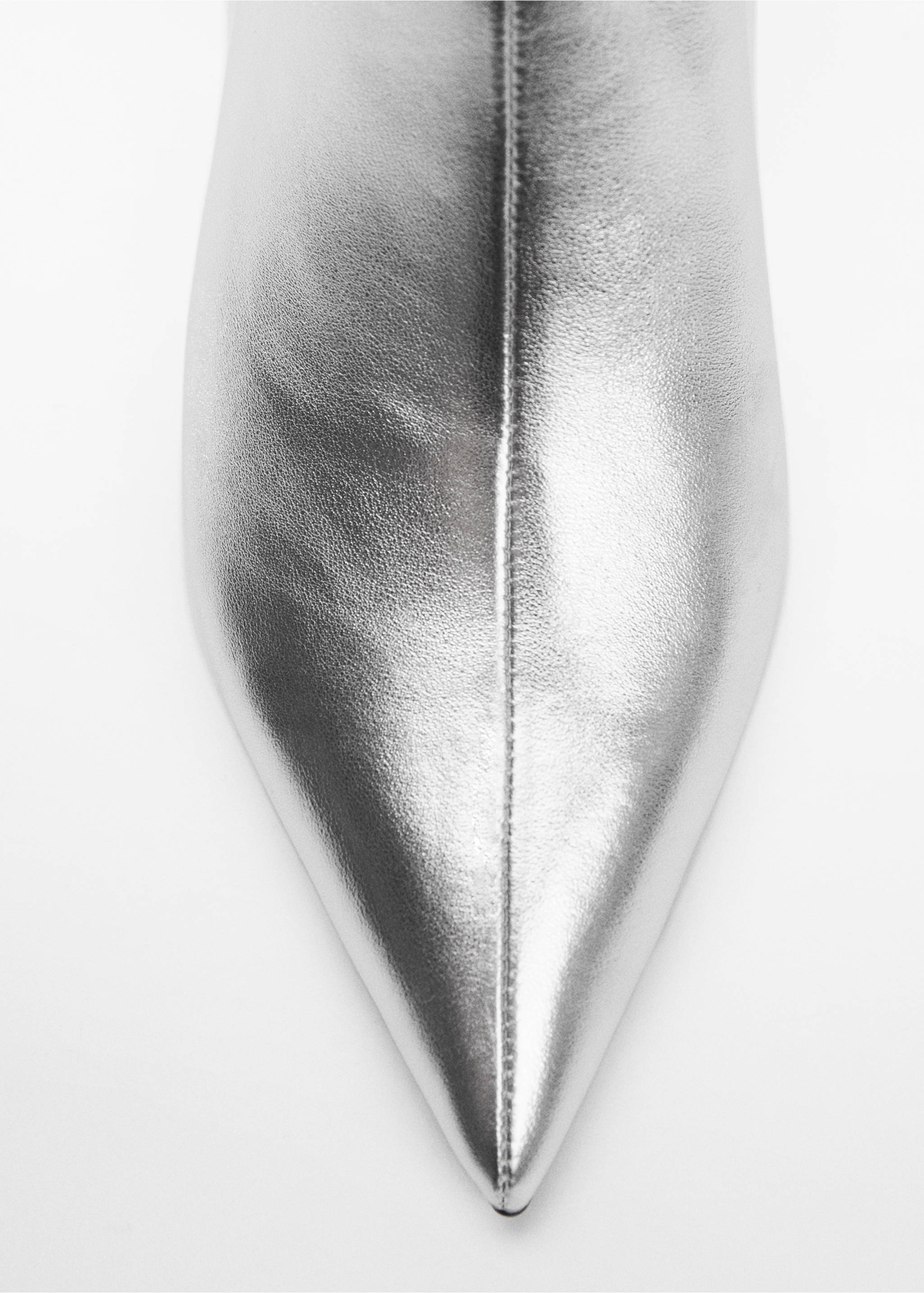Leather boots with kitten heels - Details of the article 1, Silver. Ref: 67090431-00.