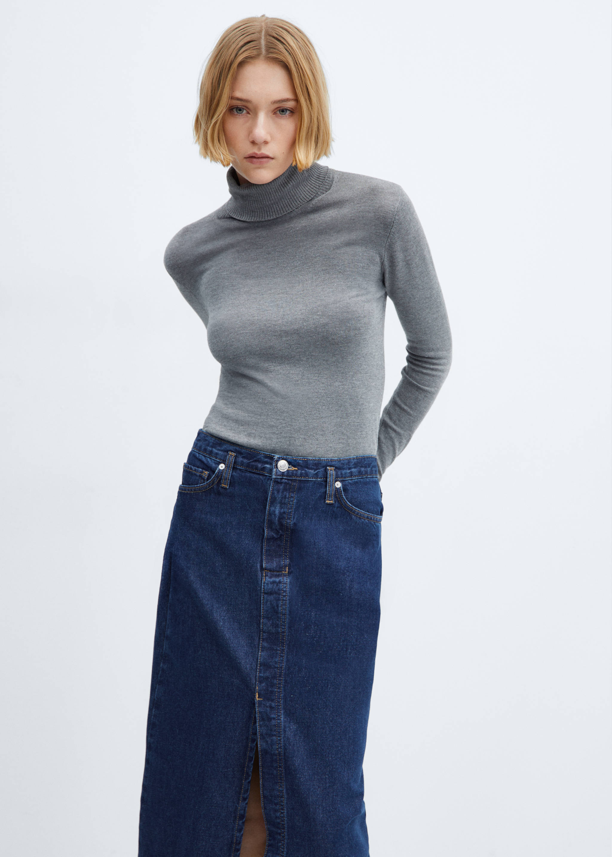 Denim midi-skirt - Details of the article 1