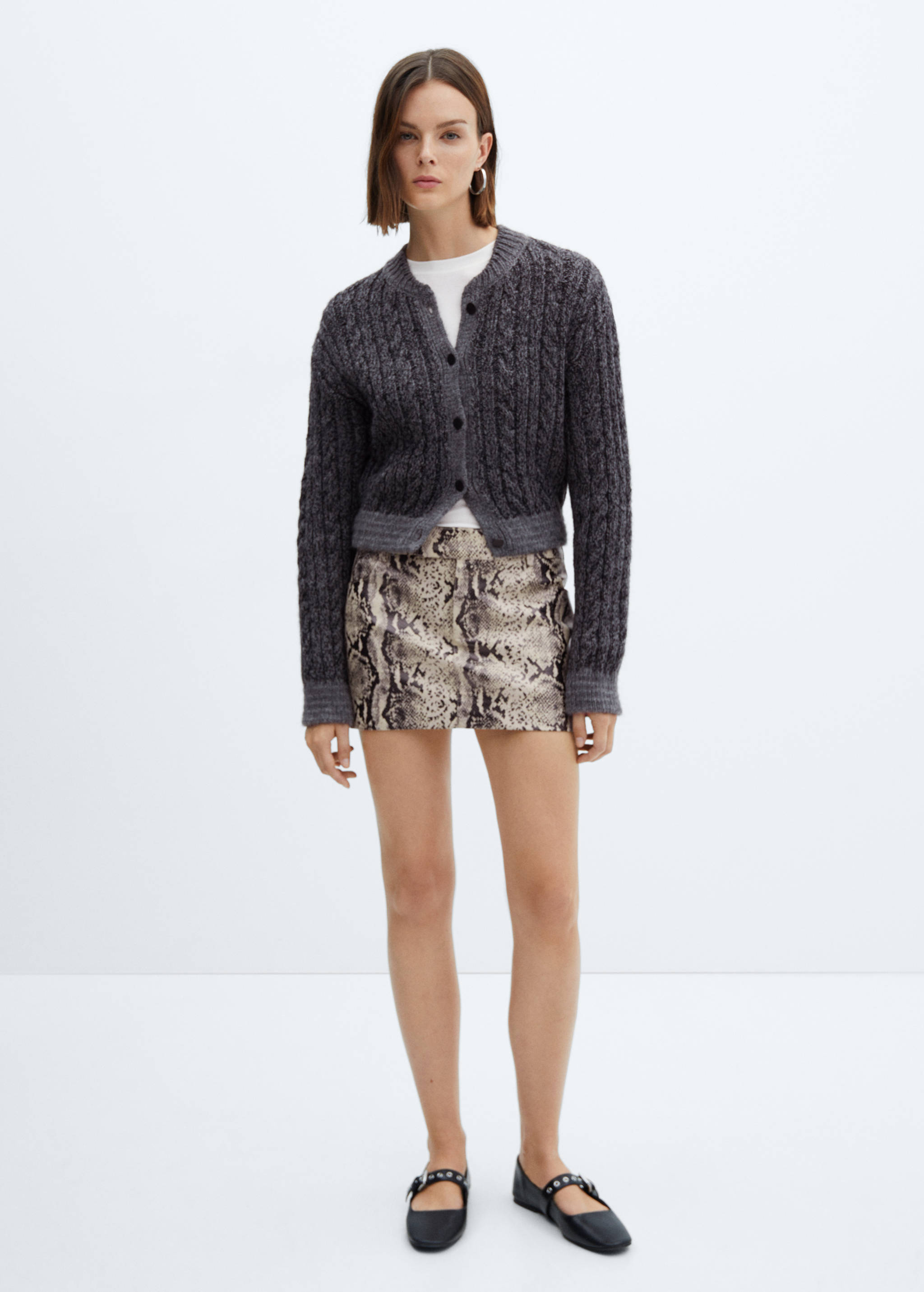 Snake effect mini skirt - General plane