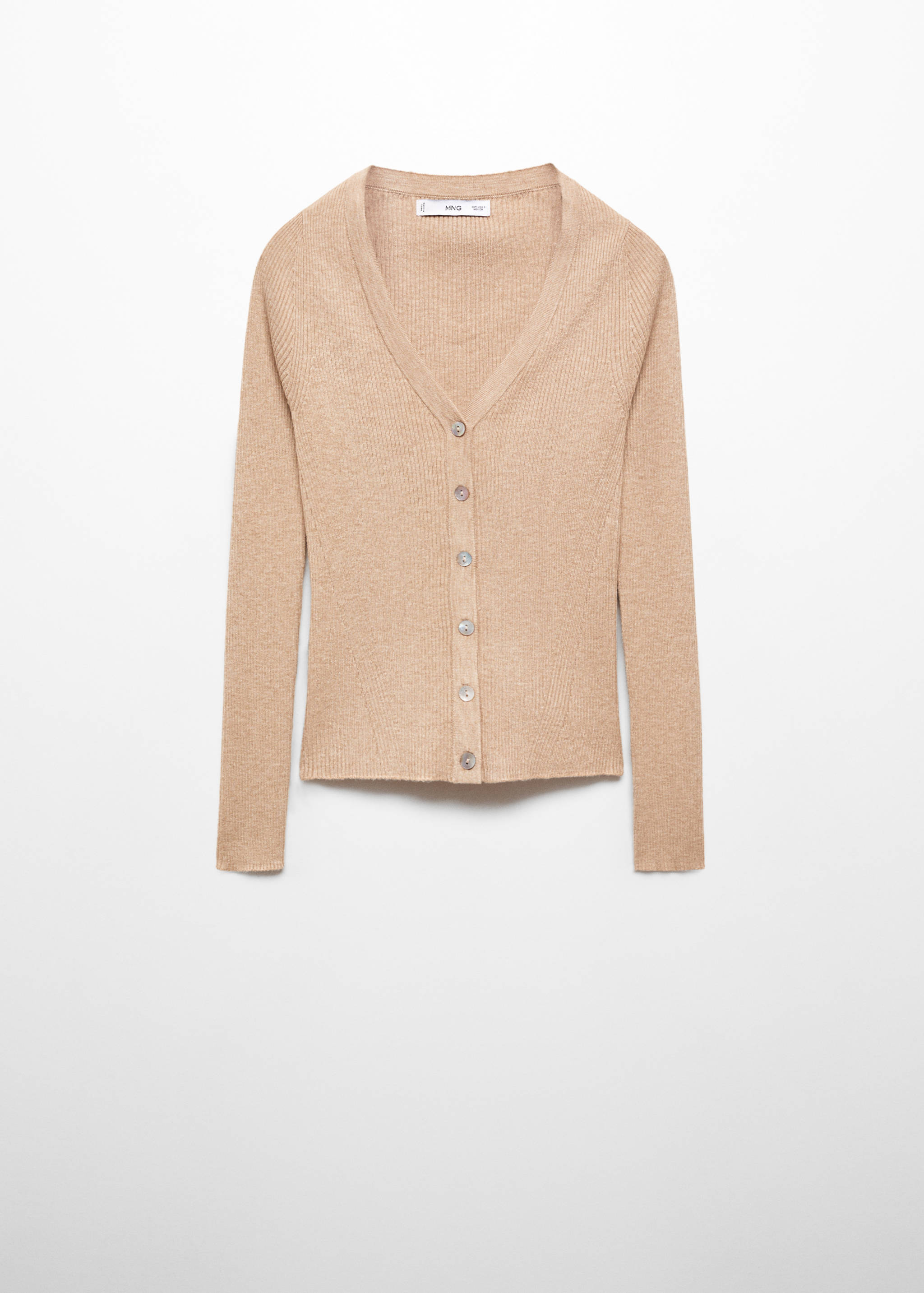 Cardigan maille côtelée col V - Article sans modèle