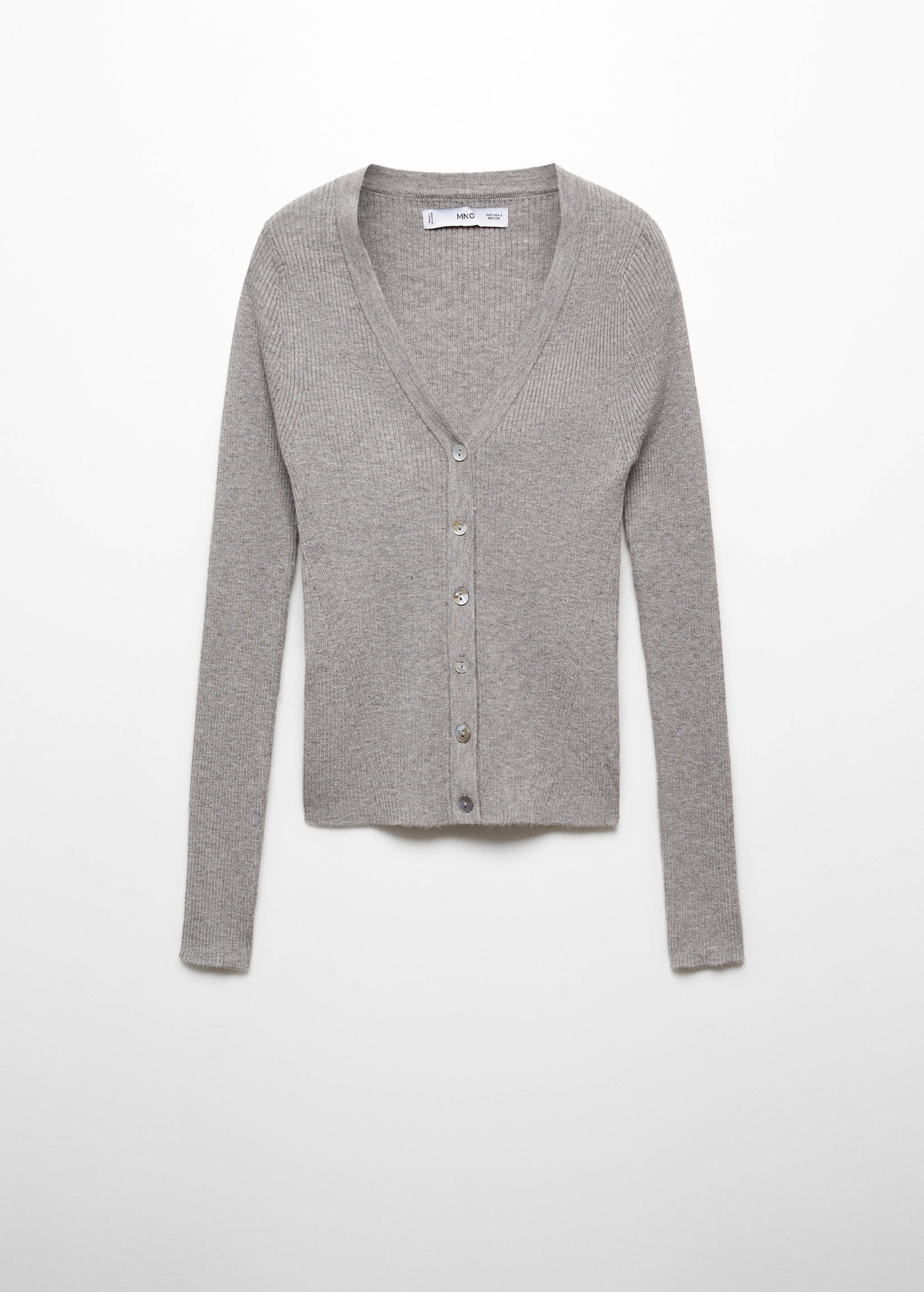 Žebrovaný kardigan s výstřihem do V - Zboží bez modelu