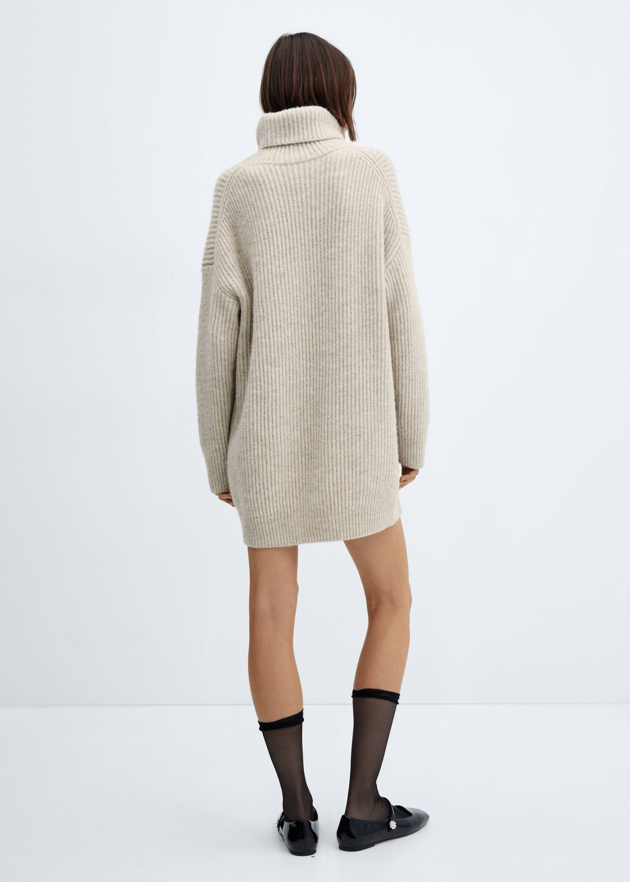 Ribbed turtleneck dress - Reverse of the article