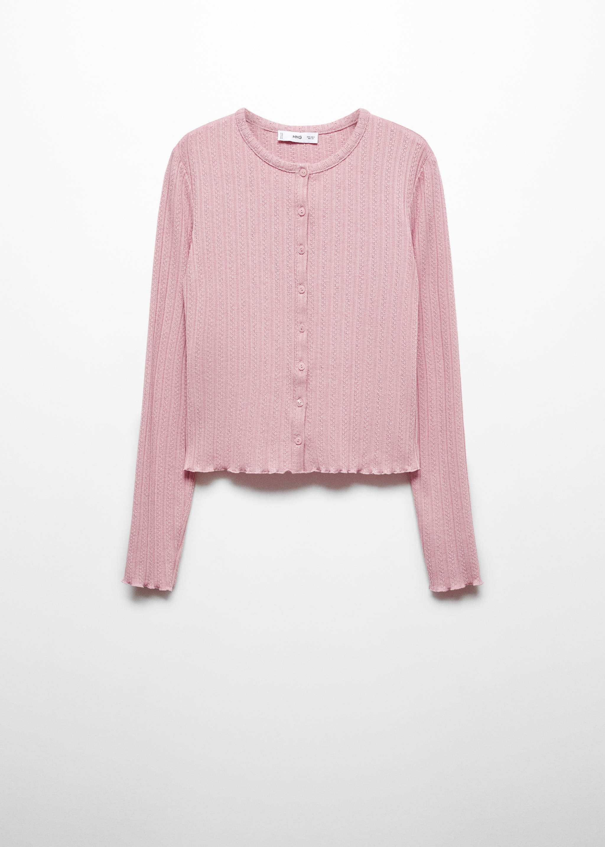 Textured rib-knit cardigan - Article without model