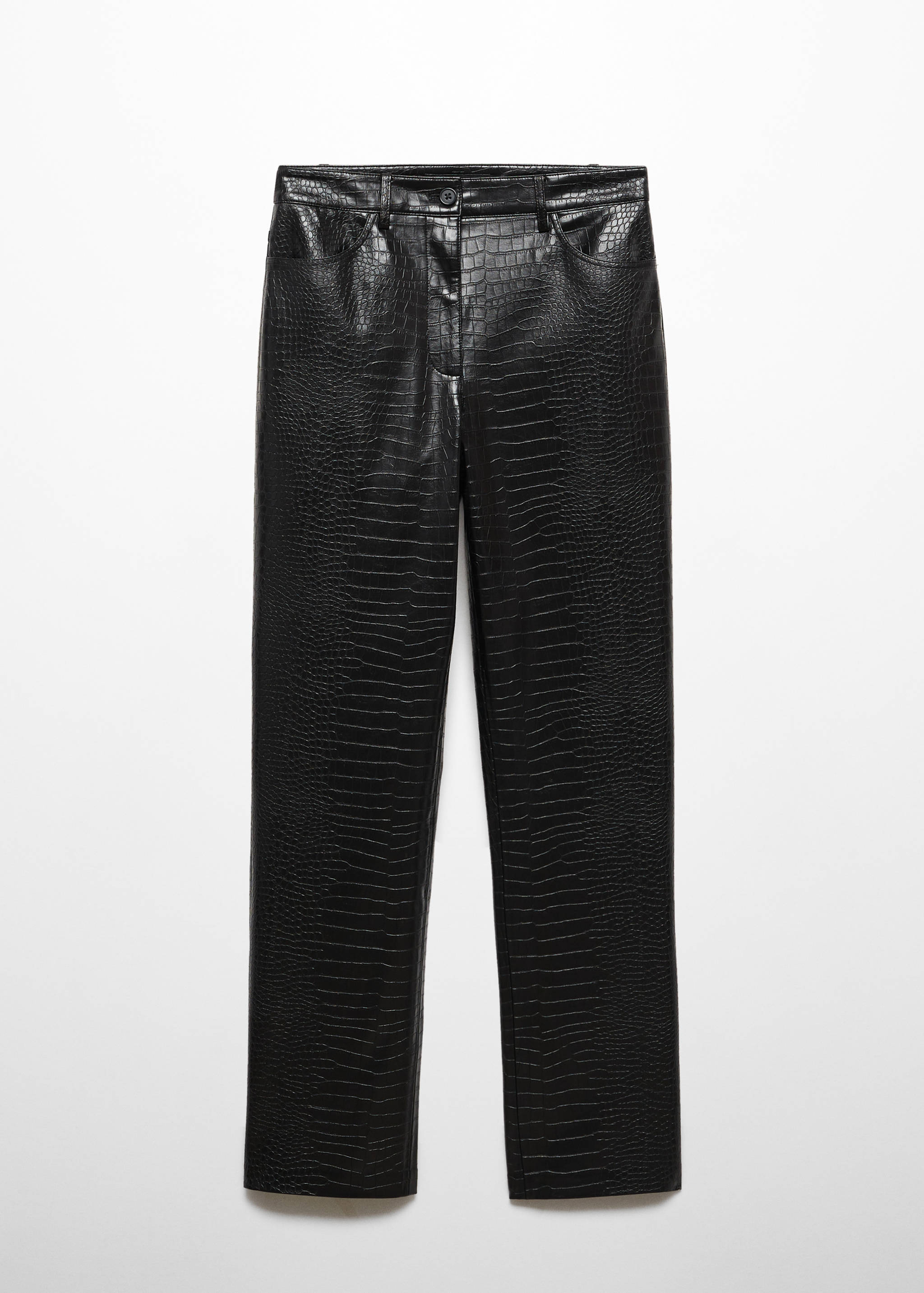 Pantaloni drepți cu aspect animal print - Articol fără model