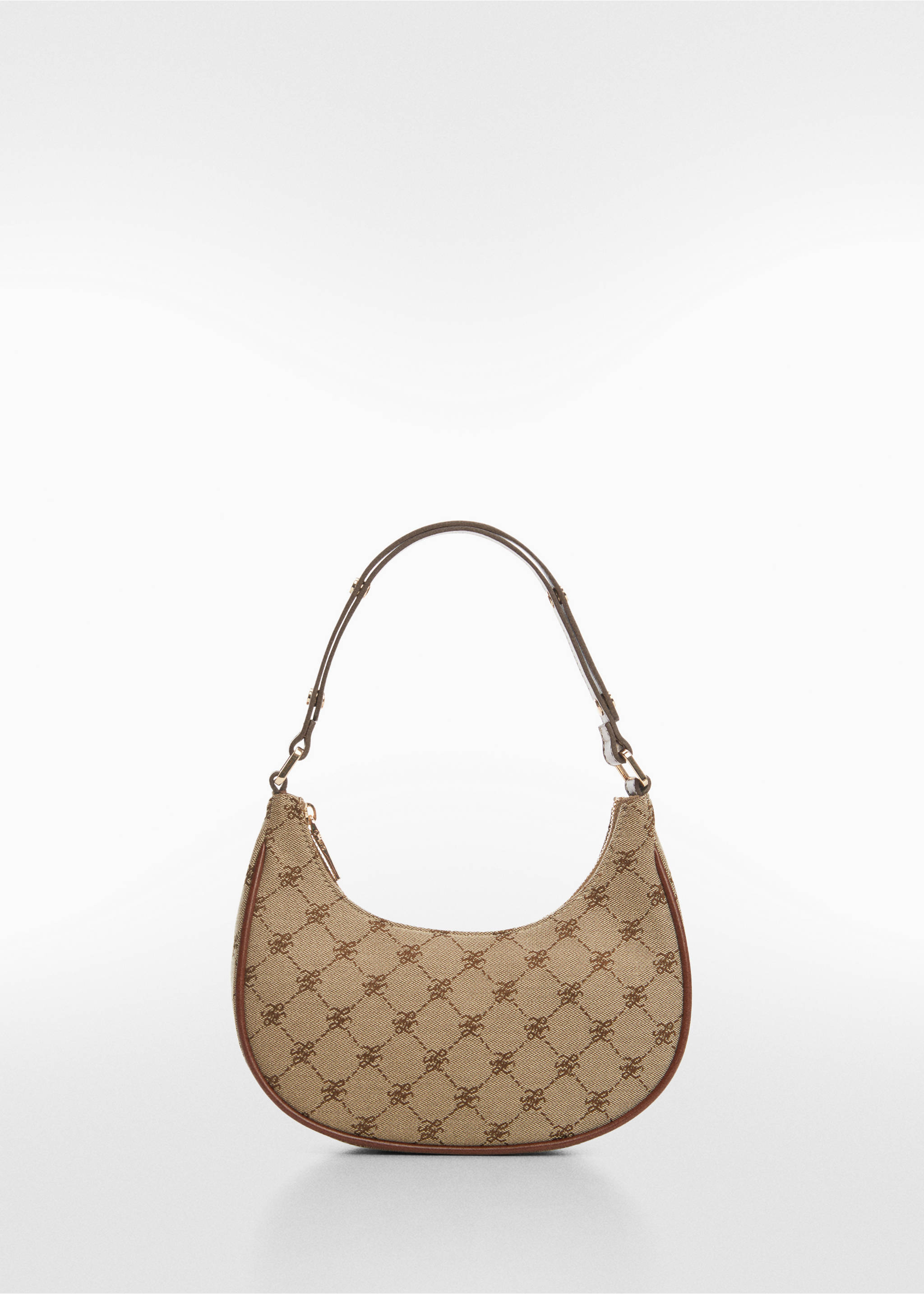 Jacquard shoulder bag - Article without model, Brown. Ref: 67090475-00.