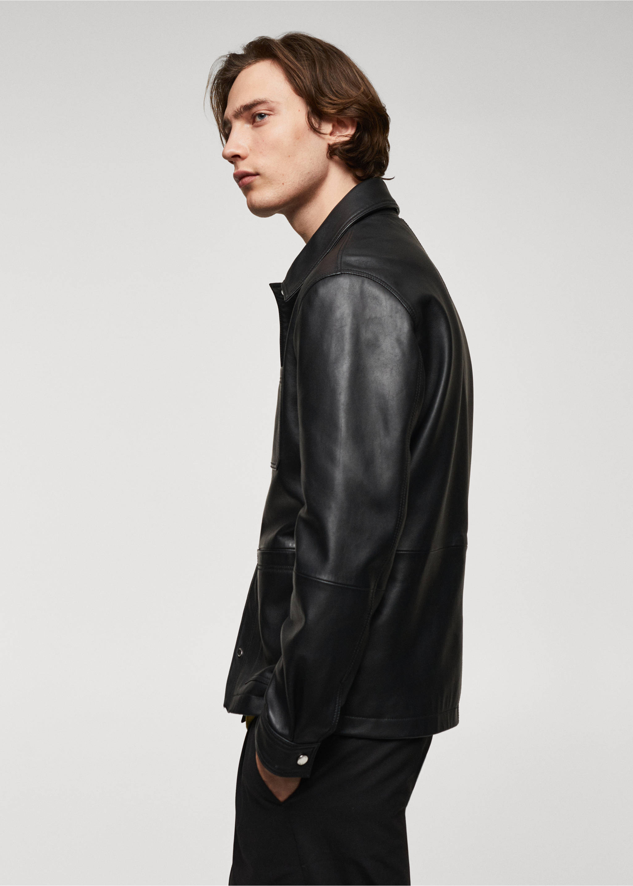 100% nappa leather jacket - Details of the article 2, Black. Ref: 67090617-00.