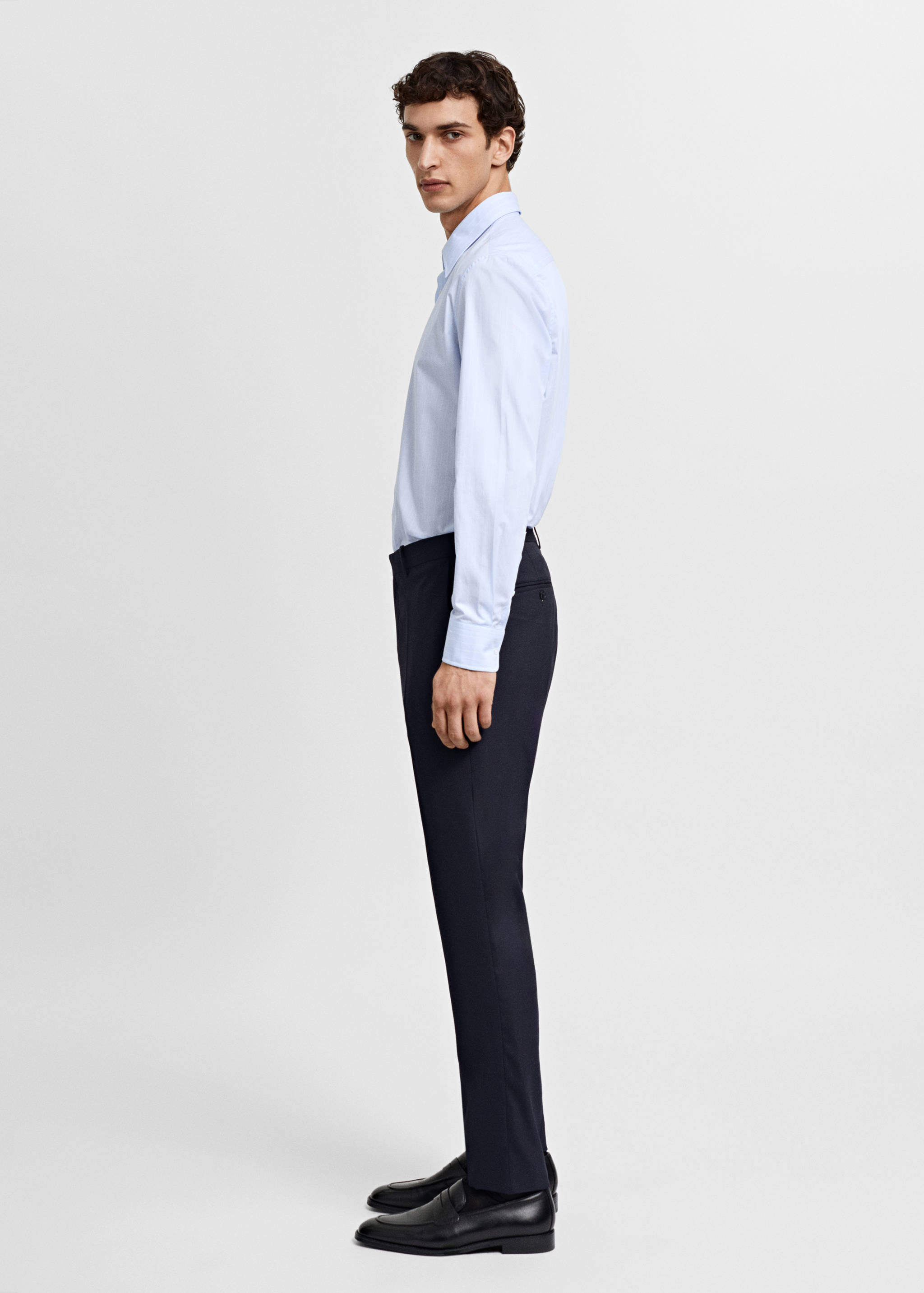 Koszula garniturowa regular fit z bawełny w paski - Szczegóły artykułu 2