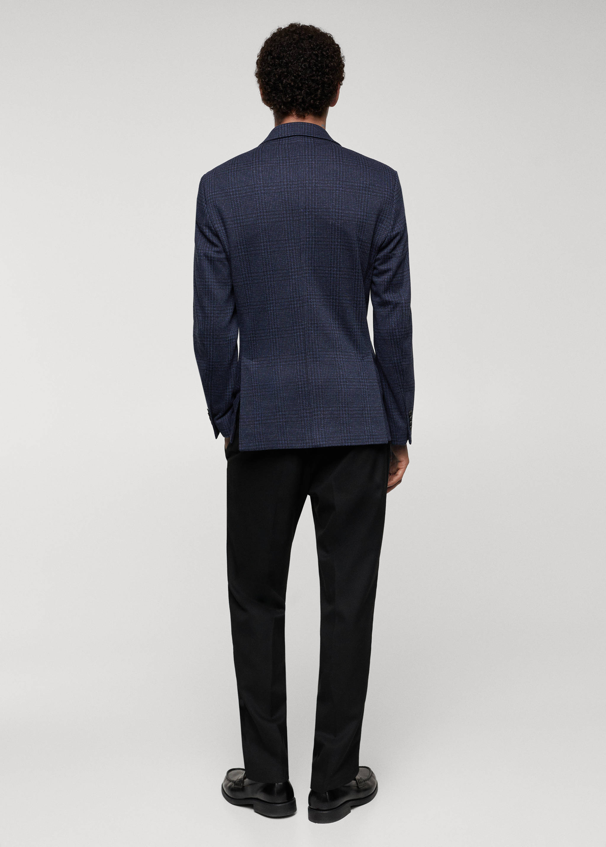 Karierter Slim Fit-Blazer aus Baumwolle - Rückseite des Artikels