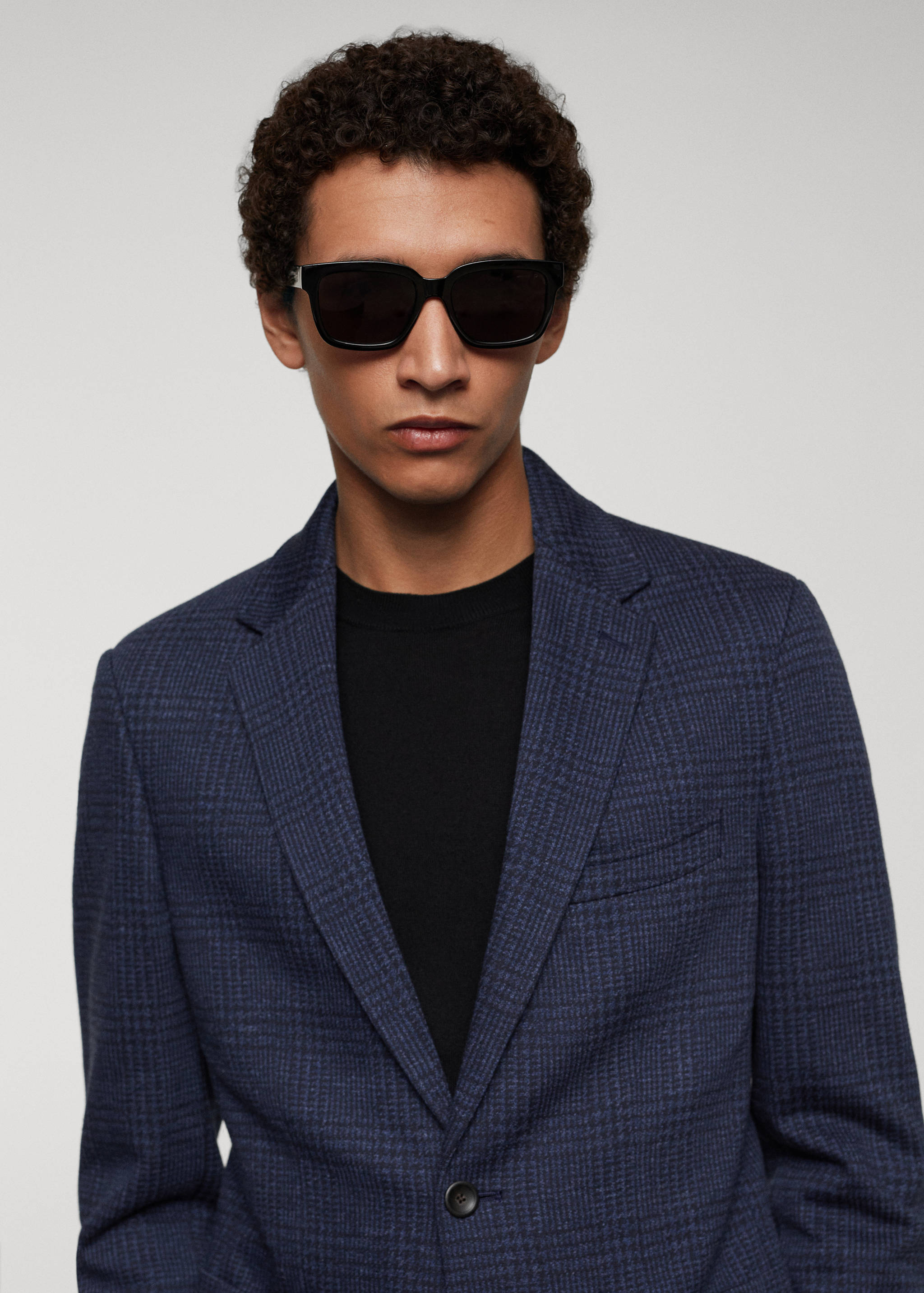 Karierter Slim Fit-Blazer aus Baumwolle - Detail des Artikels 1