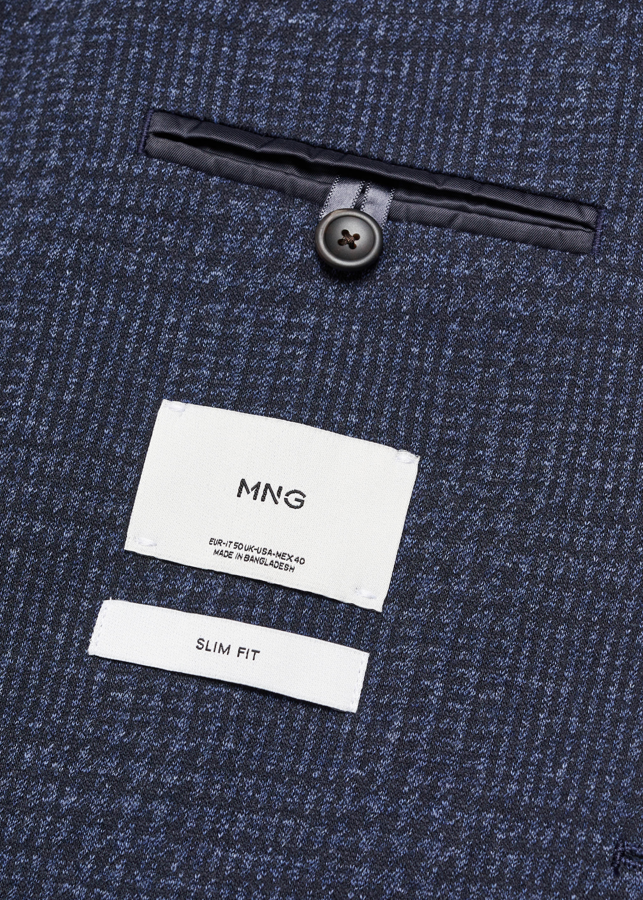 Karierter Slim Fit-Blazer aus Baumwolle - Detail des Artikels 8