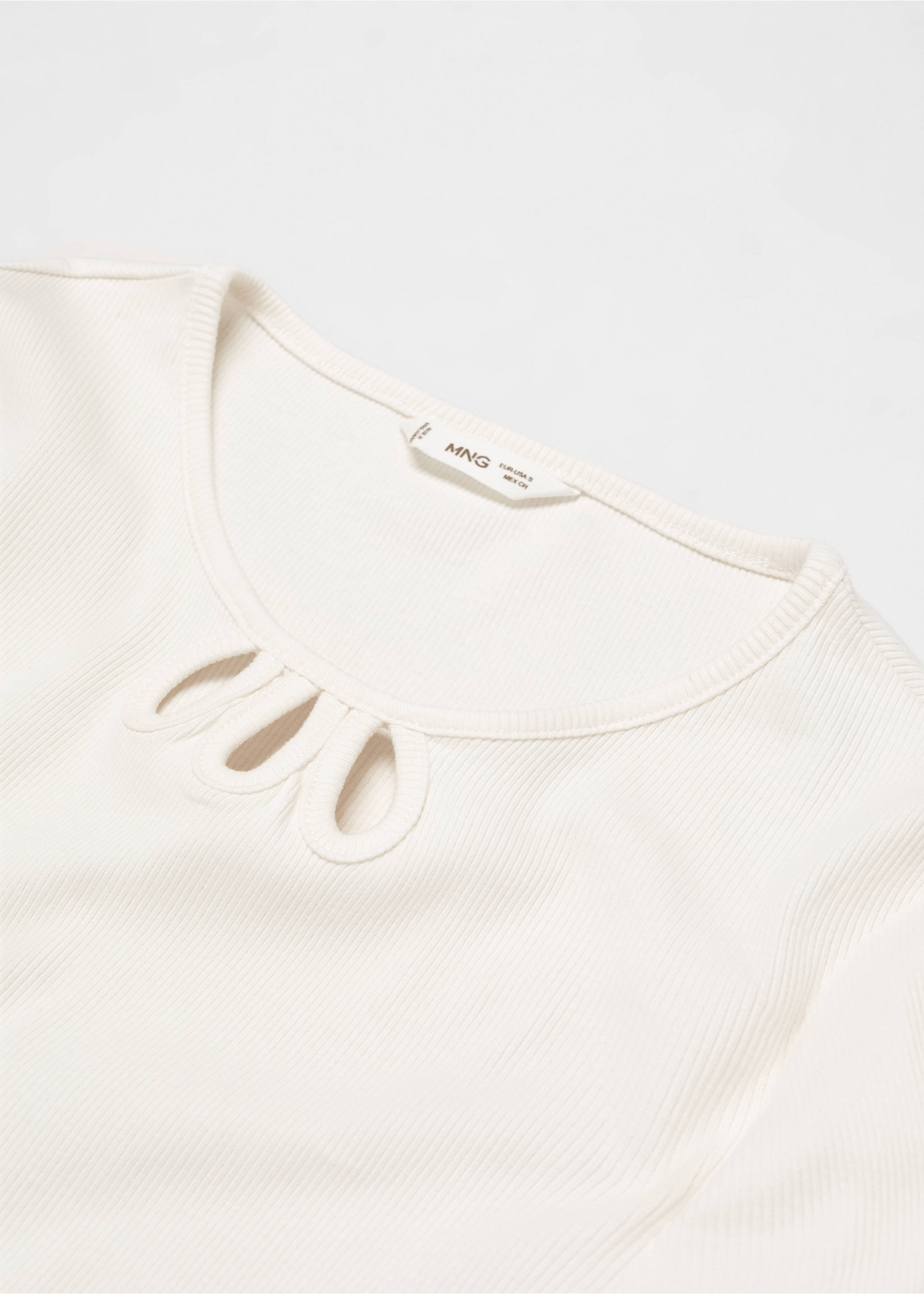 T-shirt manches longues ouvertures - Détail de l'article 8, Blanc cassé. Ref: 67090629-00.