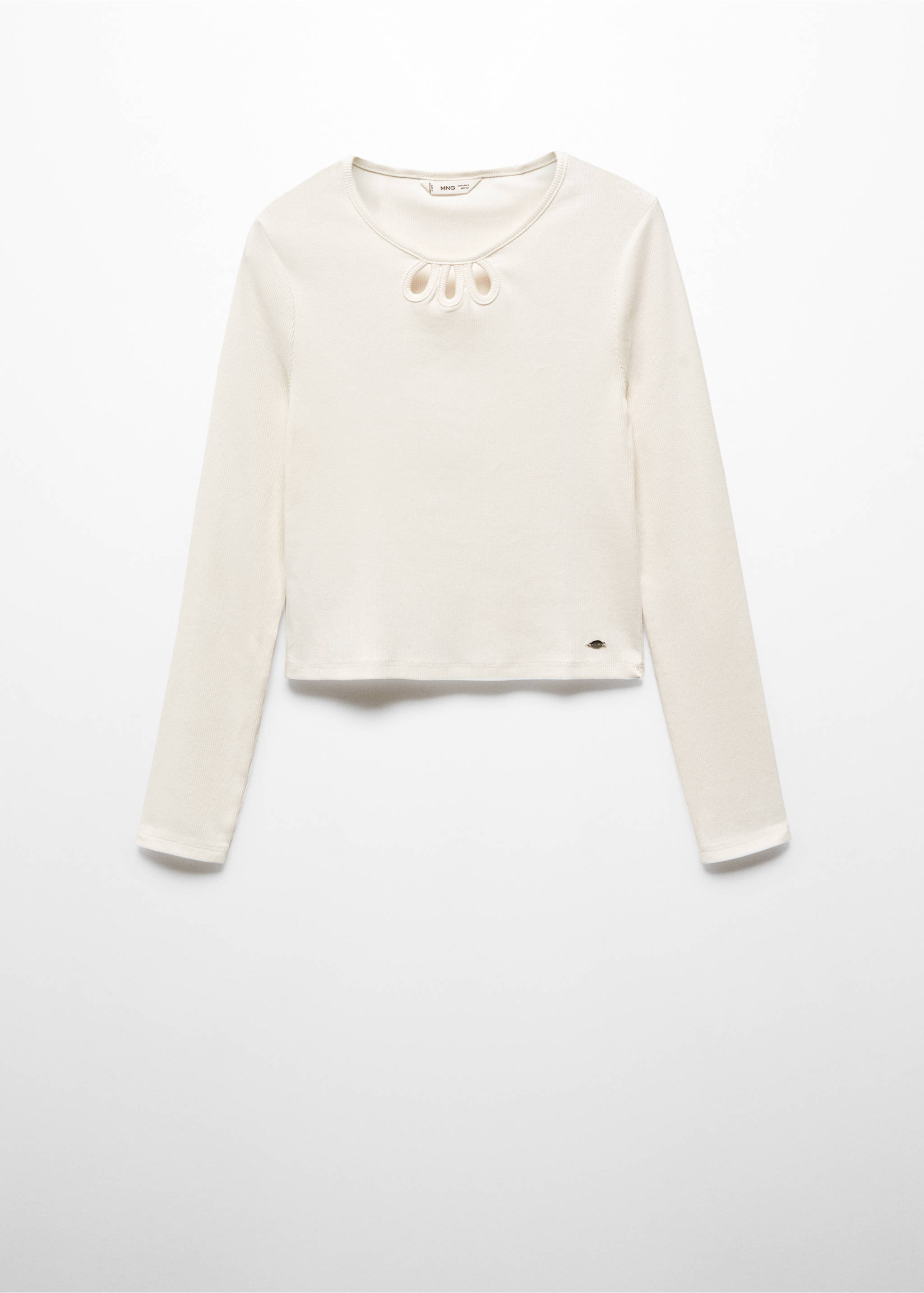 T-shirt manches longues ouvertures - Article sans modèle, Blanc cassé. Ref: 67090629-00.