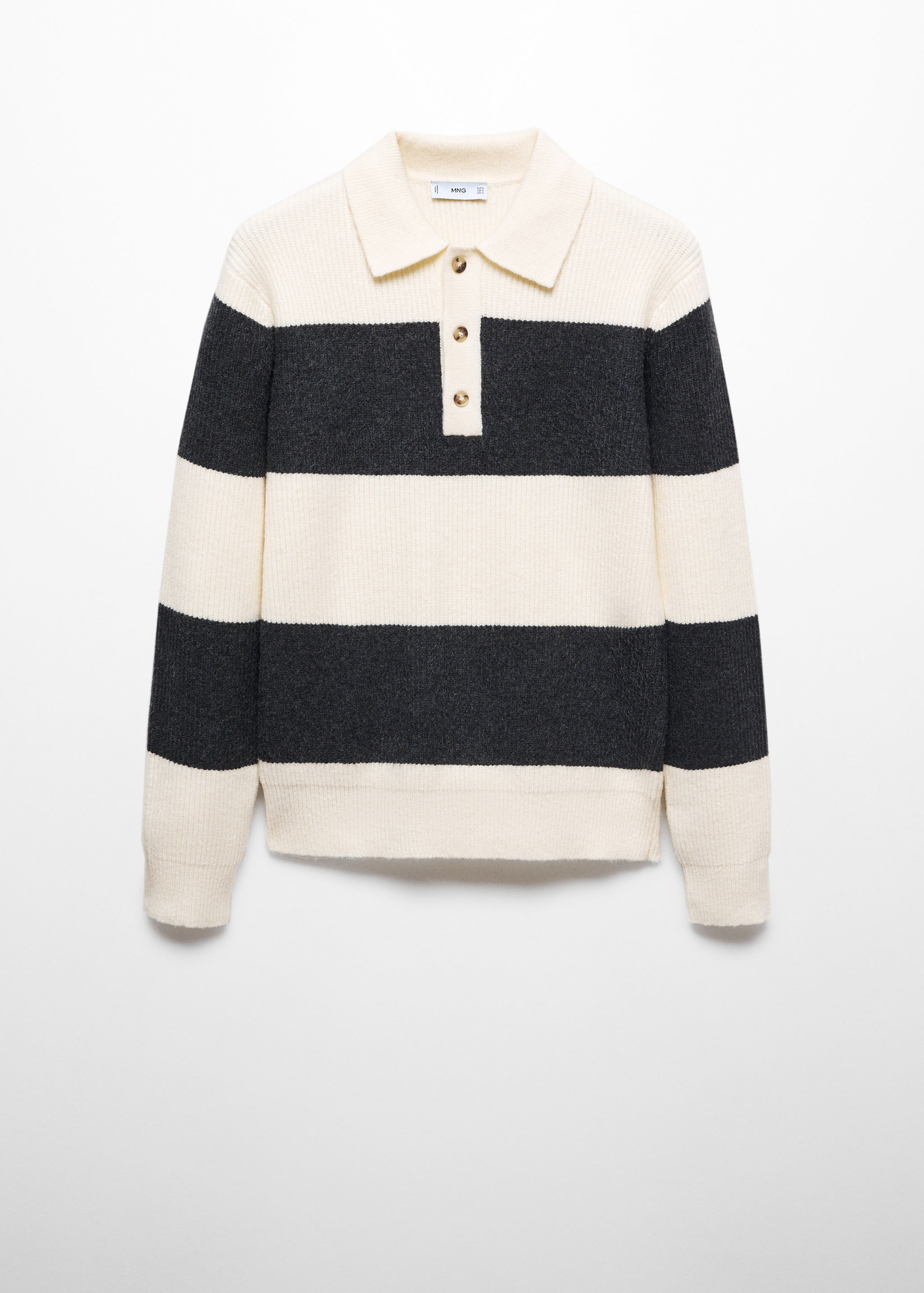 Gestreiftes Poloshirt mit Rippmuster - Artikel ohne Model