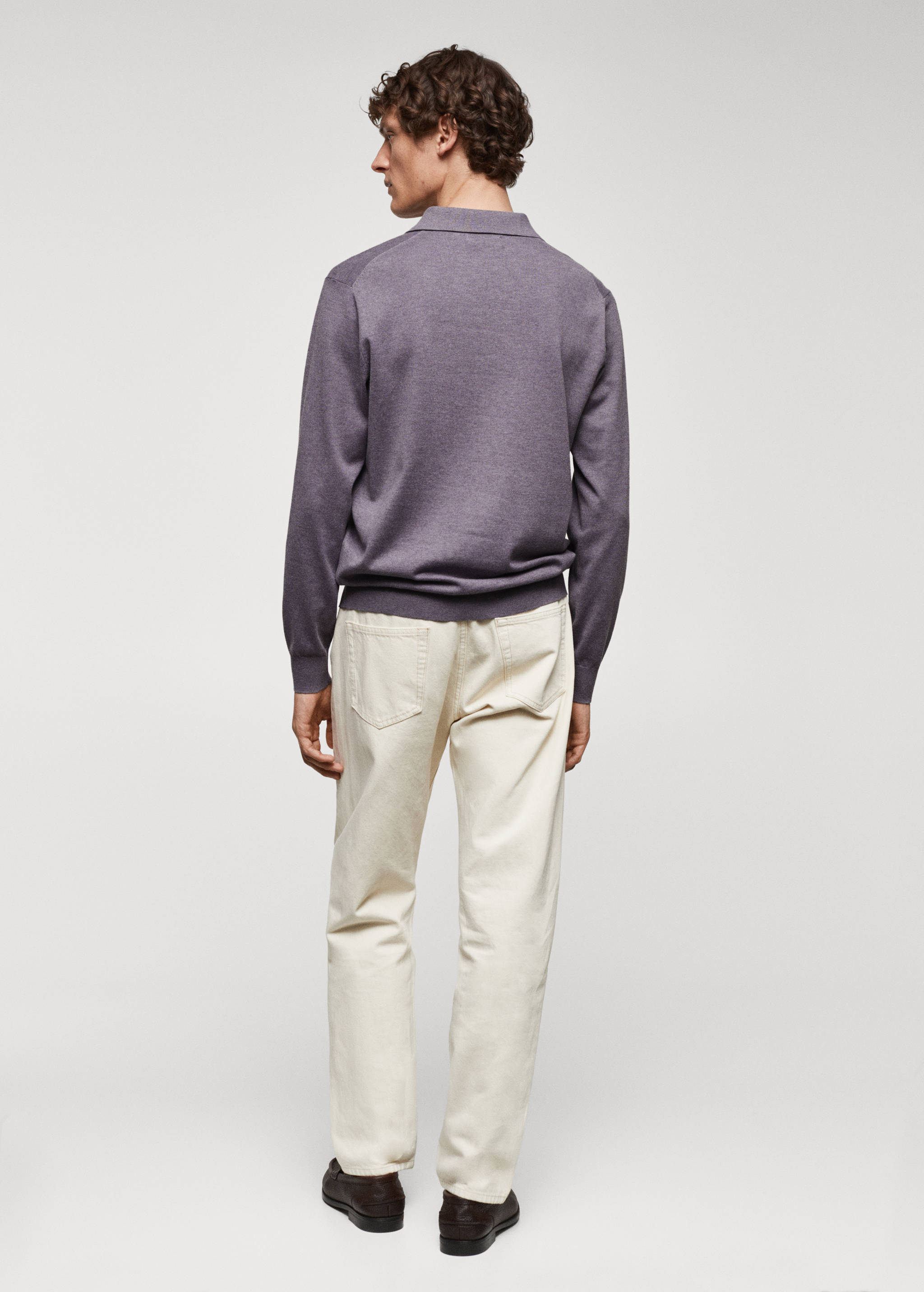 Polo maille coton manches longues - Verso de l’article