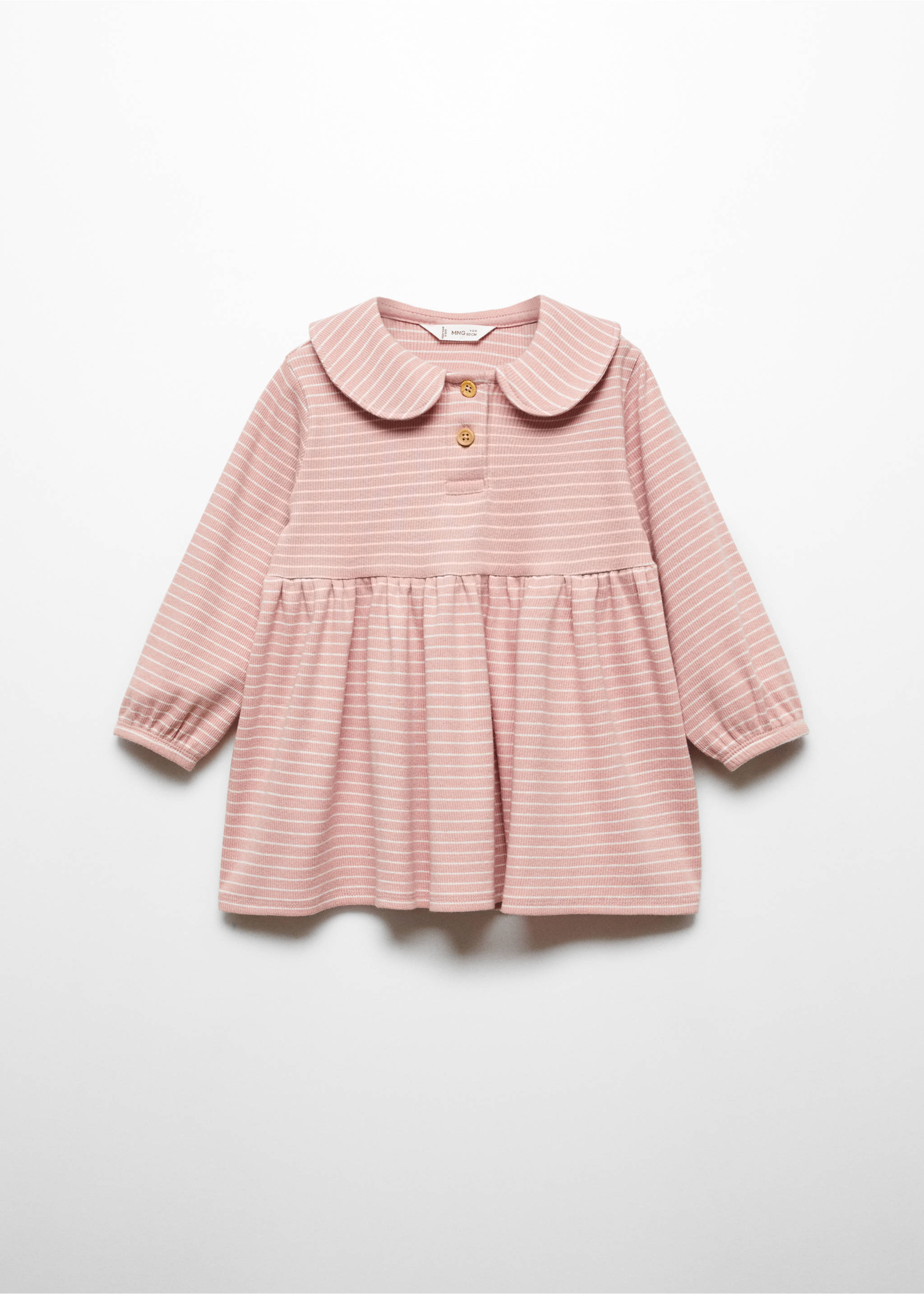 Striped cotton dress - Article without model, Pink. Ref: 67090648-00.