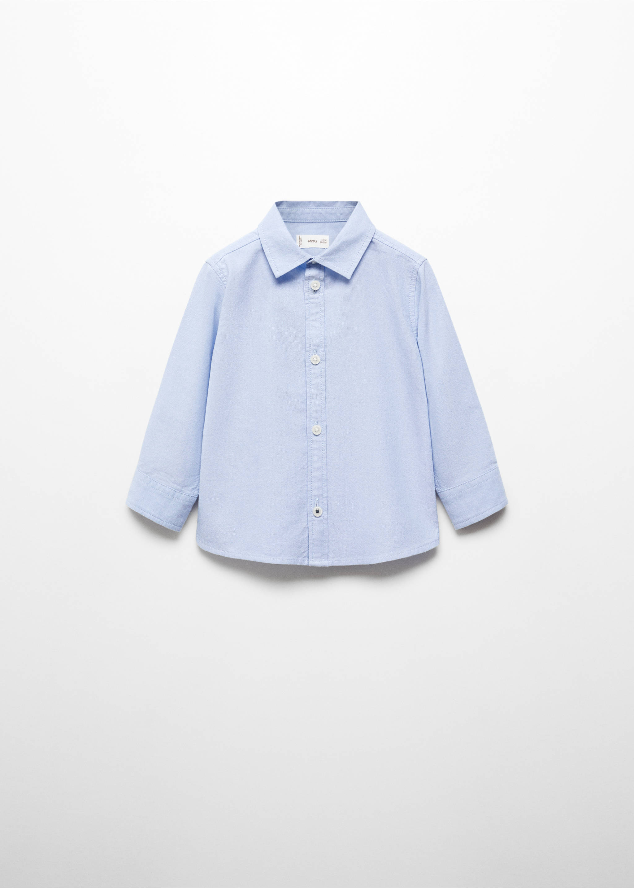 Oxford-Hemd aus Baumwolle - Artikel ohne Model, Himmelblau. Ref: 67090654-00.